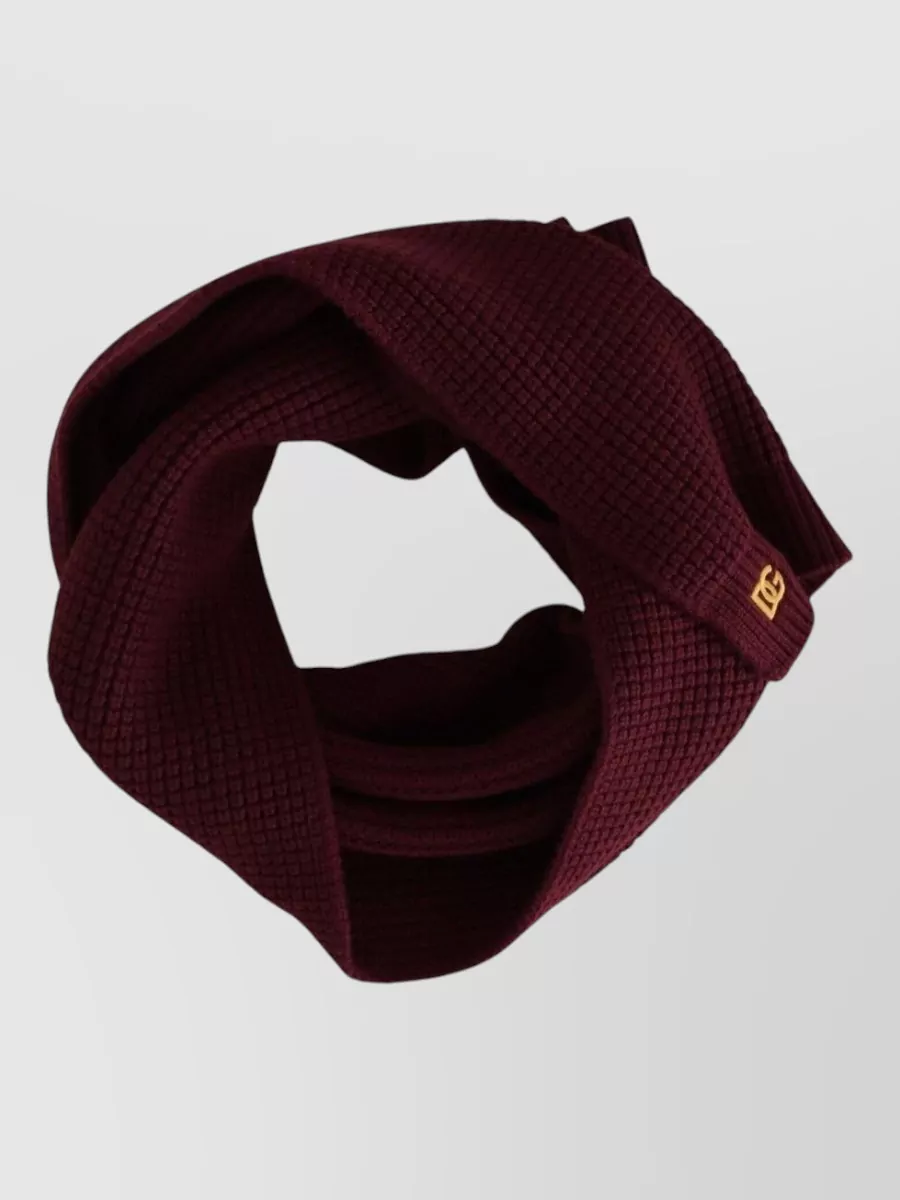 Dolce&Gabbana cashmere ribbed logo-knit scarf