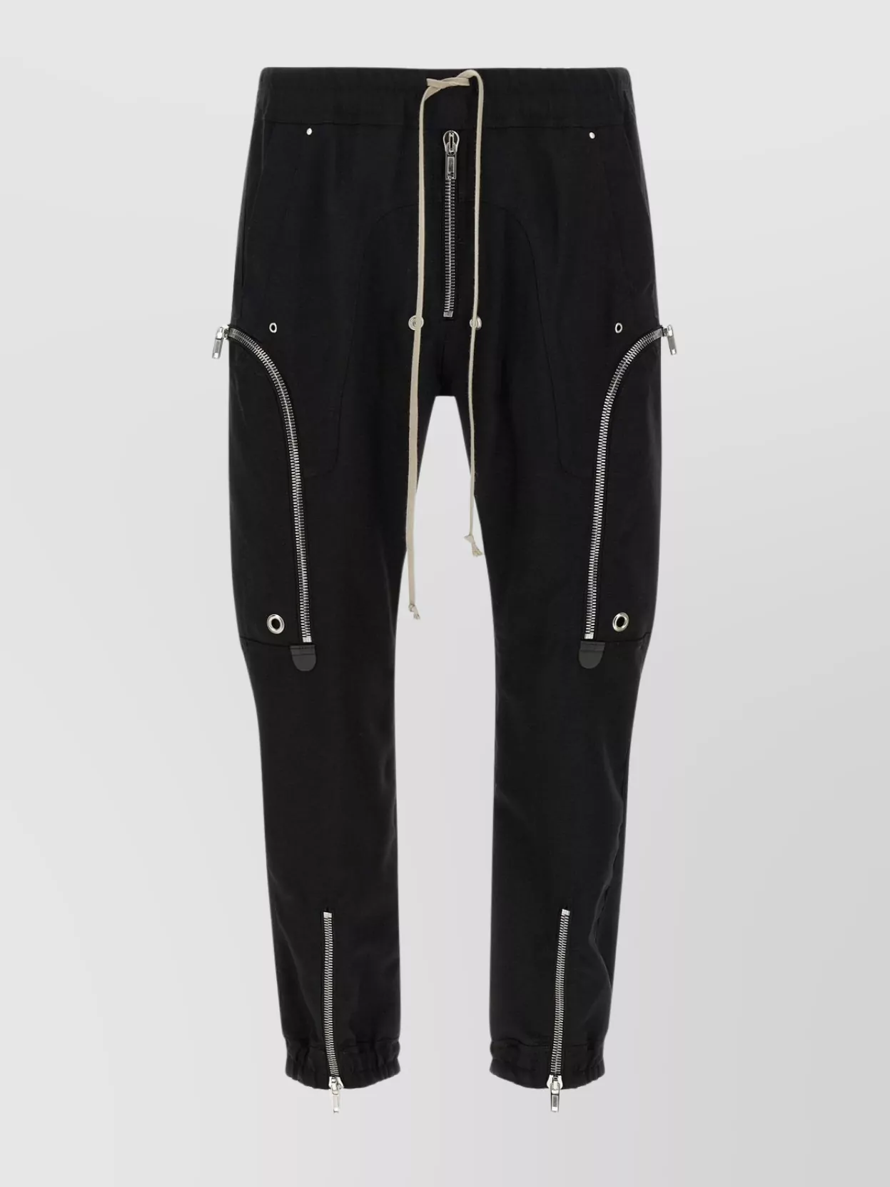 Rick Owens Bauhaus-inspired Cargo Pants With Elastic Waistband In Black