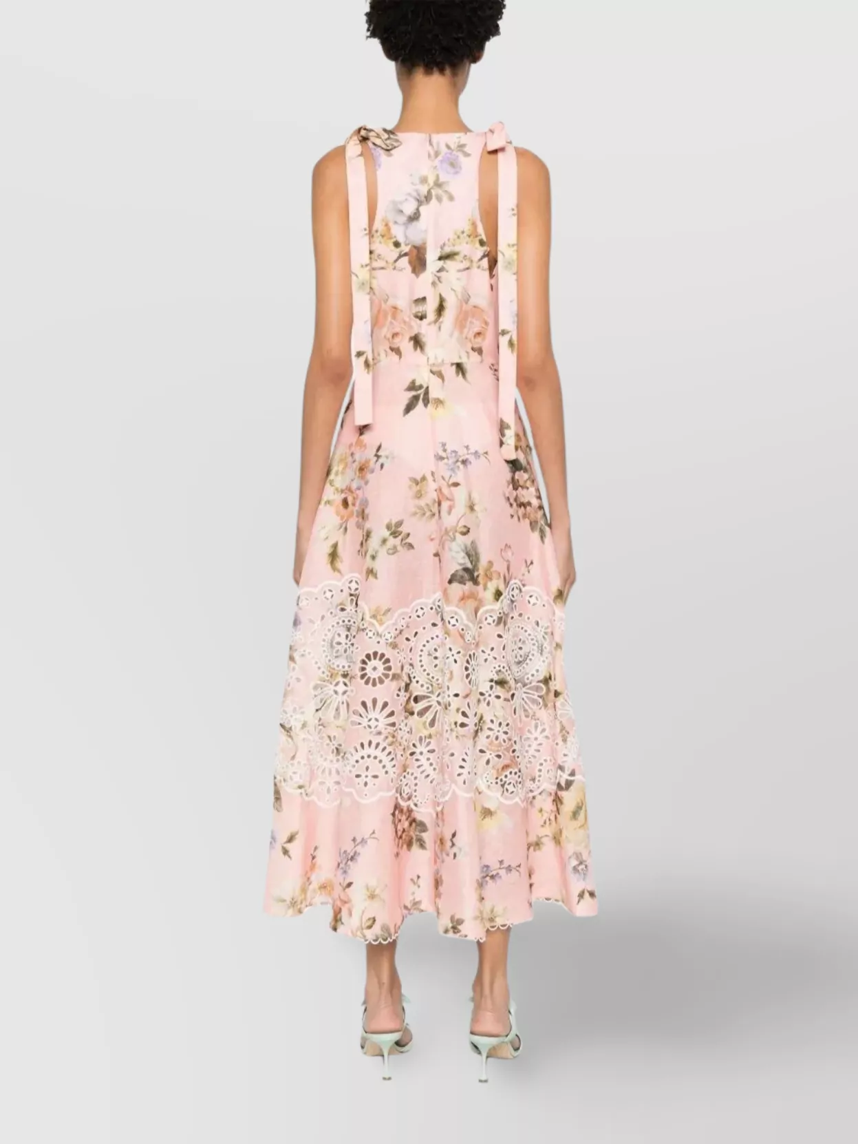 Zimmermann Acacia Broderie Anglaise Linen Midi Dress