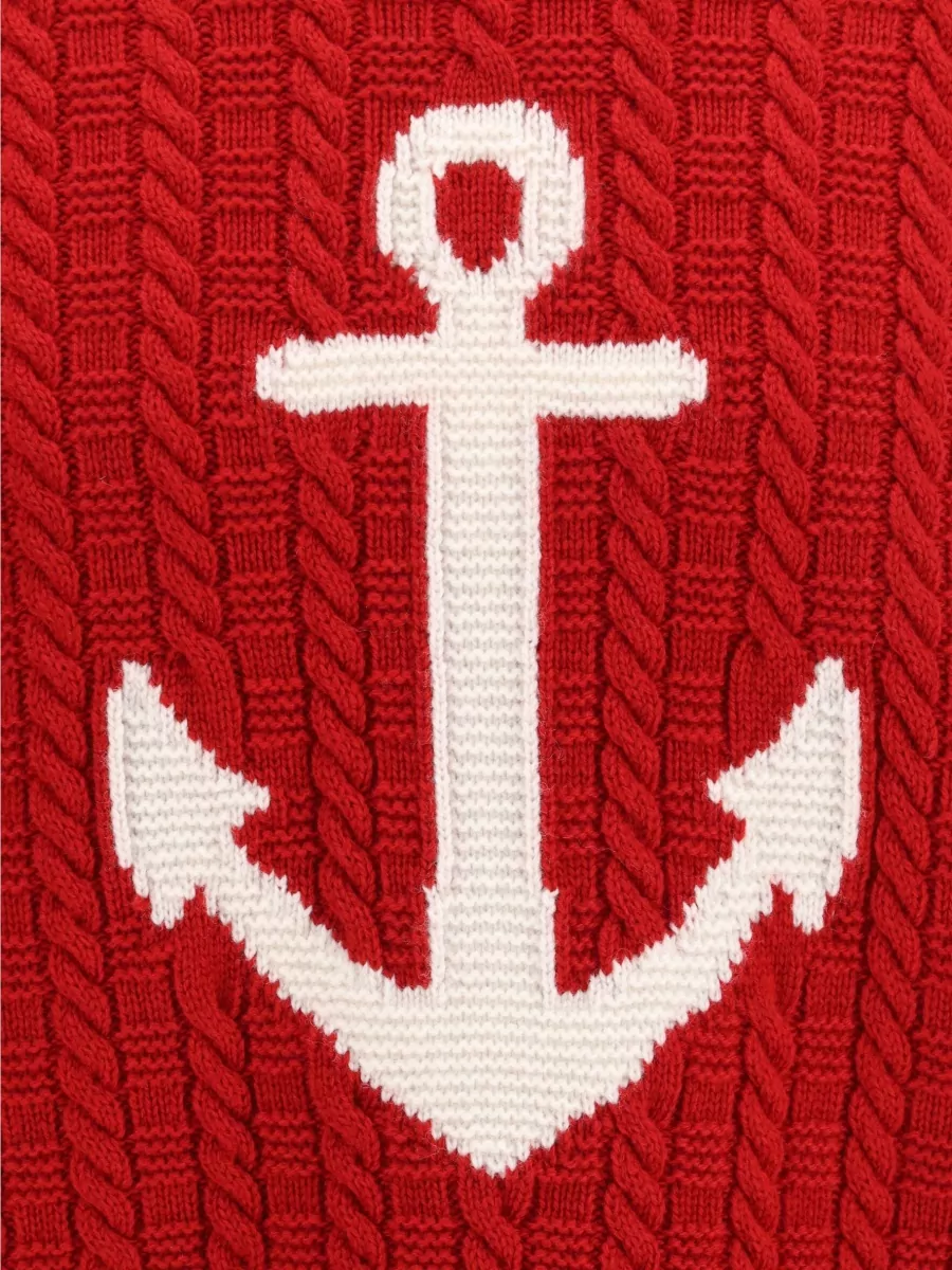 Thom Browne Cable-Knit Merino Wool Anchor-Intarsia Jumper