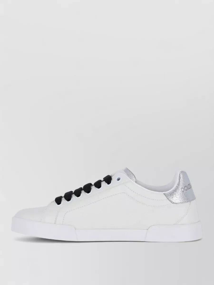 Dolce&Gabbana Crystal-Embellished Leather Low-Top Sneakers