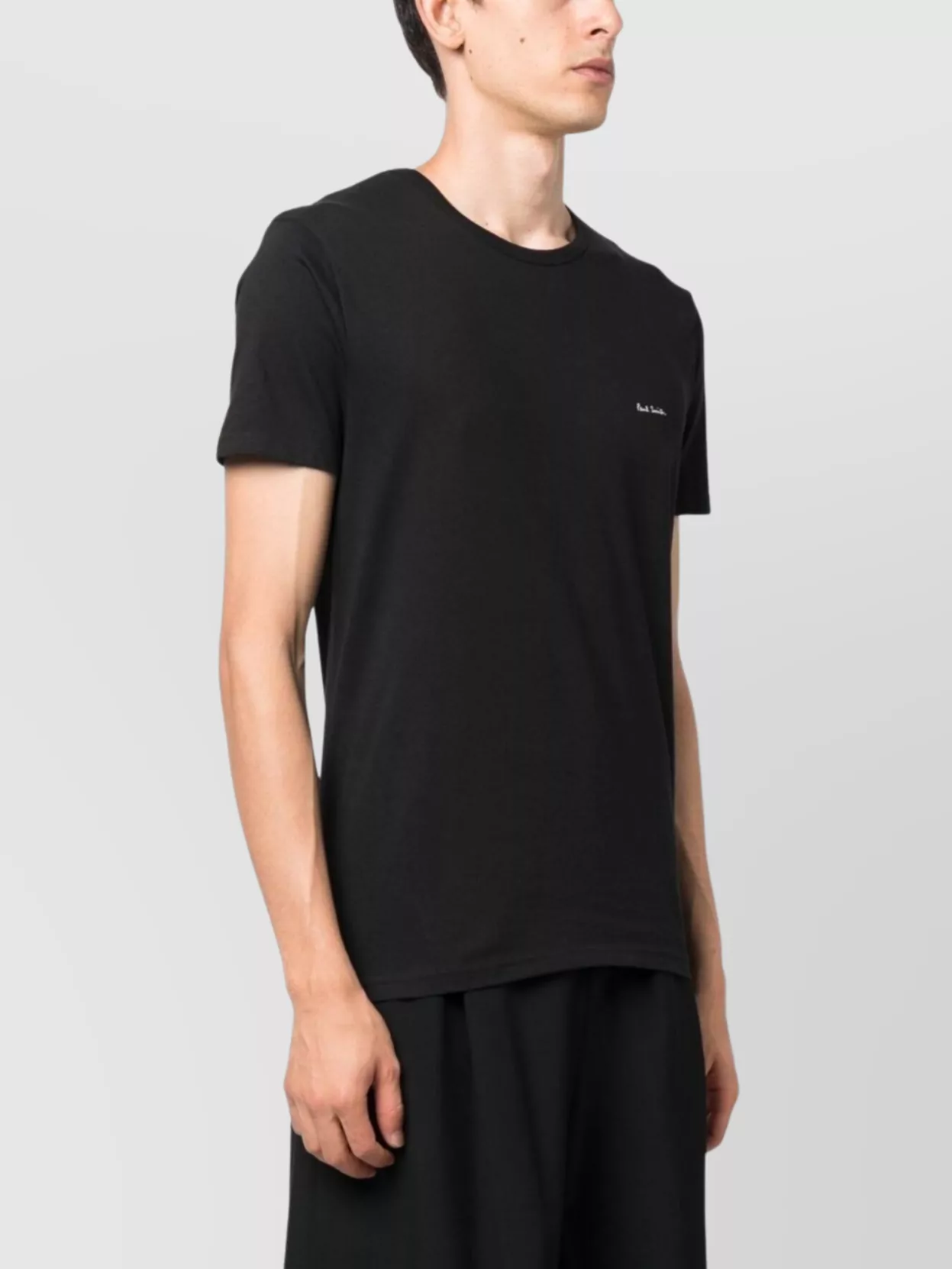 Paul Smith Crew Neck Organic Cotton T-Shirts With Straight Hem