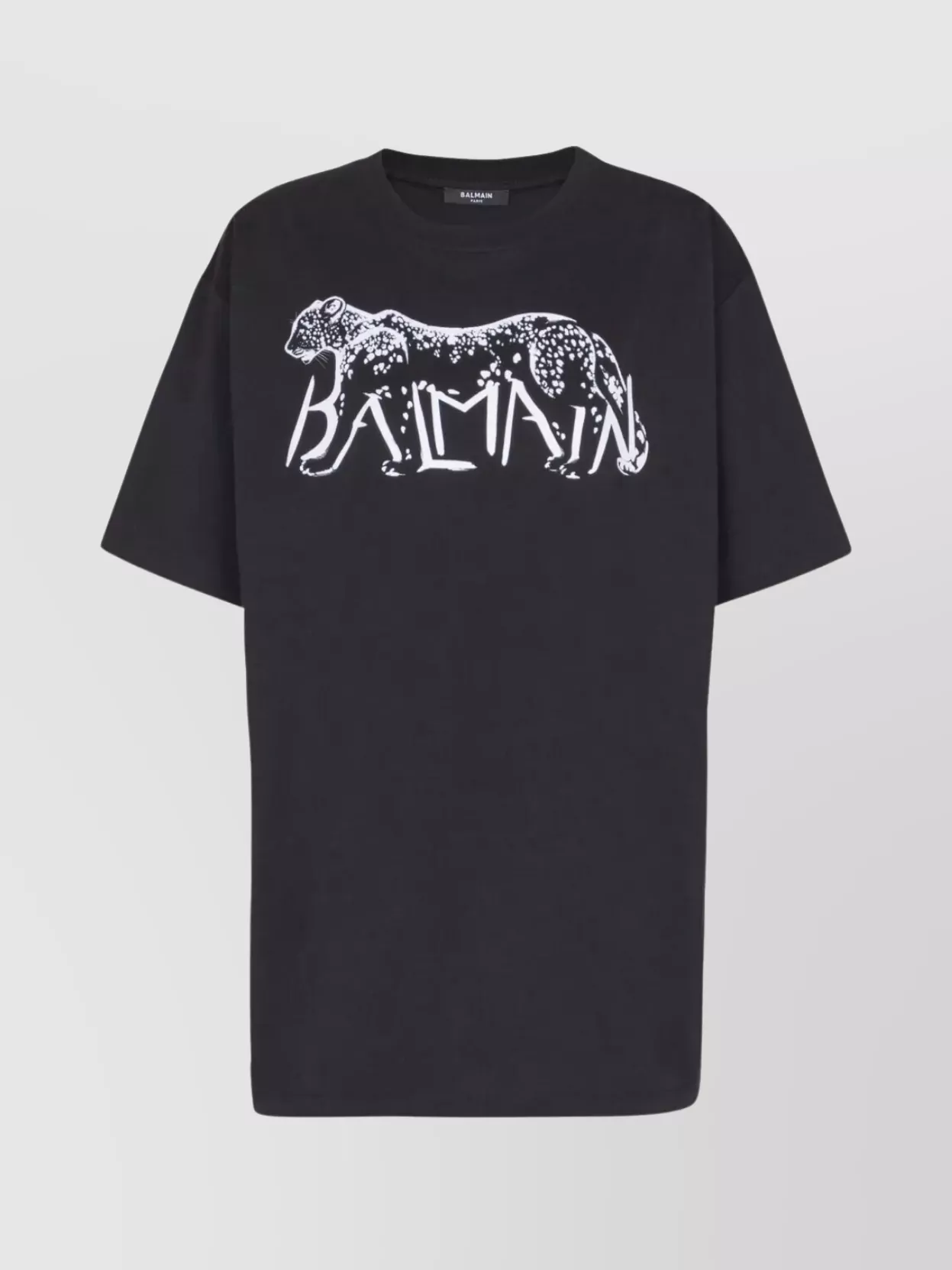 Balmain Cotton T-shirt Graphic Design In Black