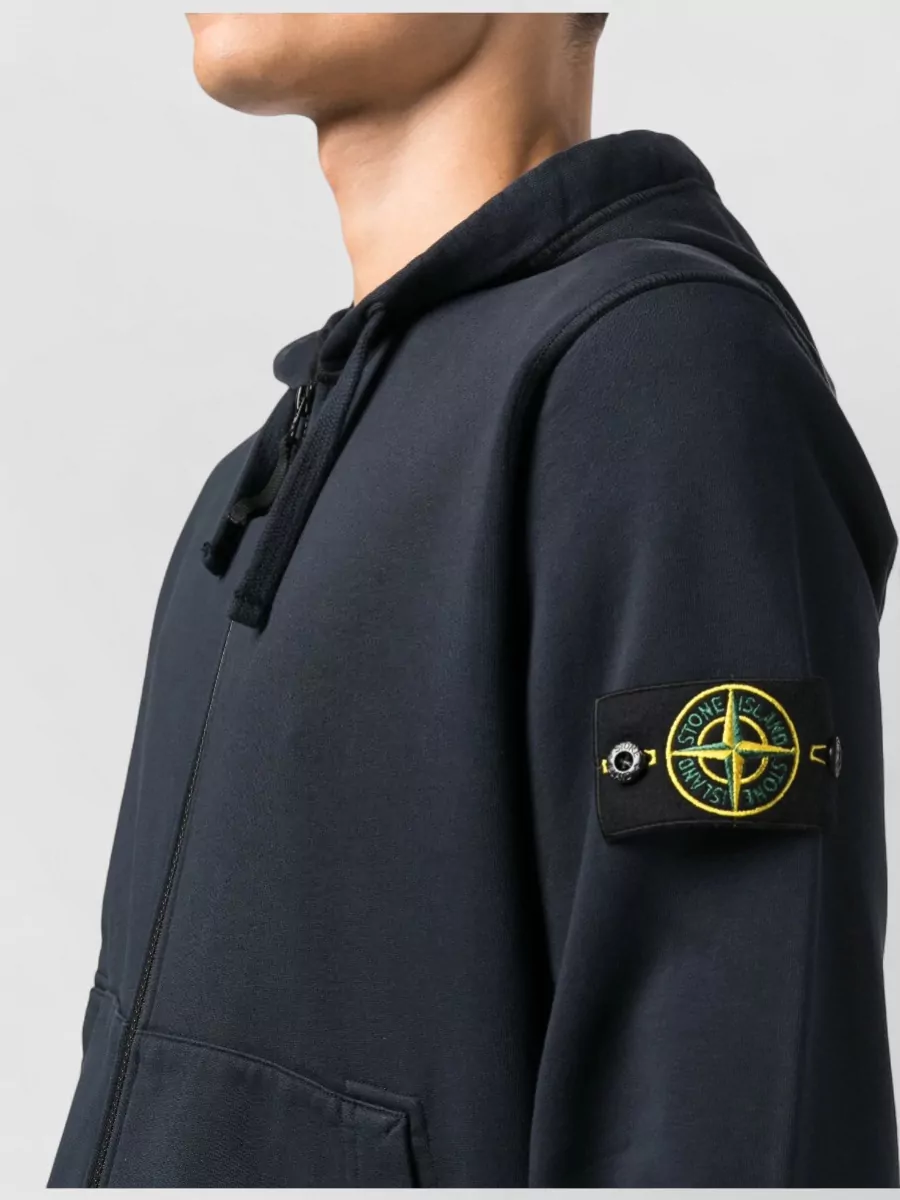 Stone Island Cotton Hooded Zip-Up Sweatshirt