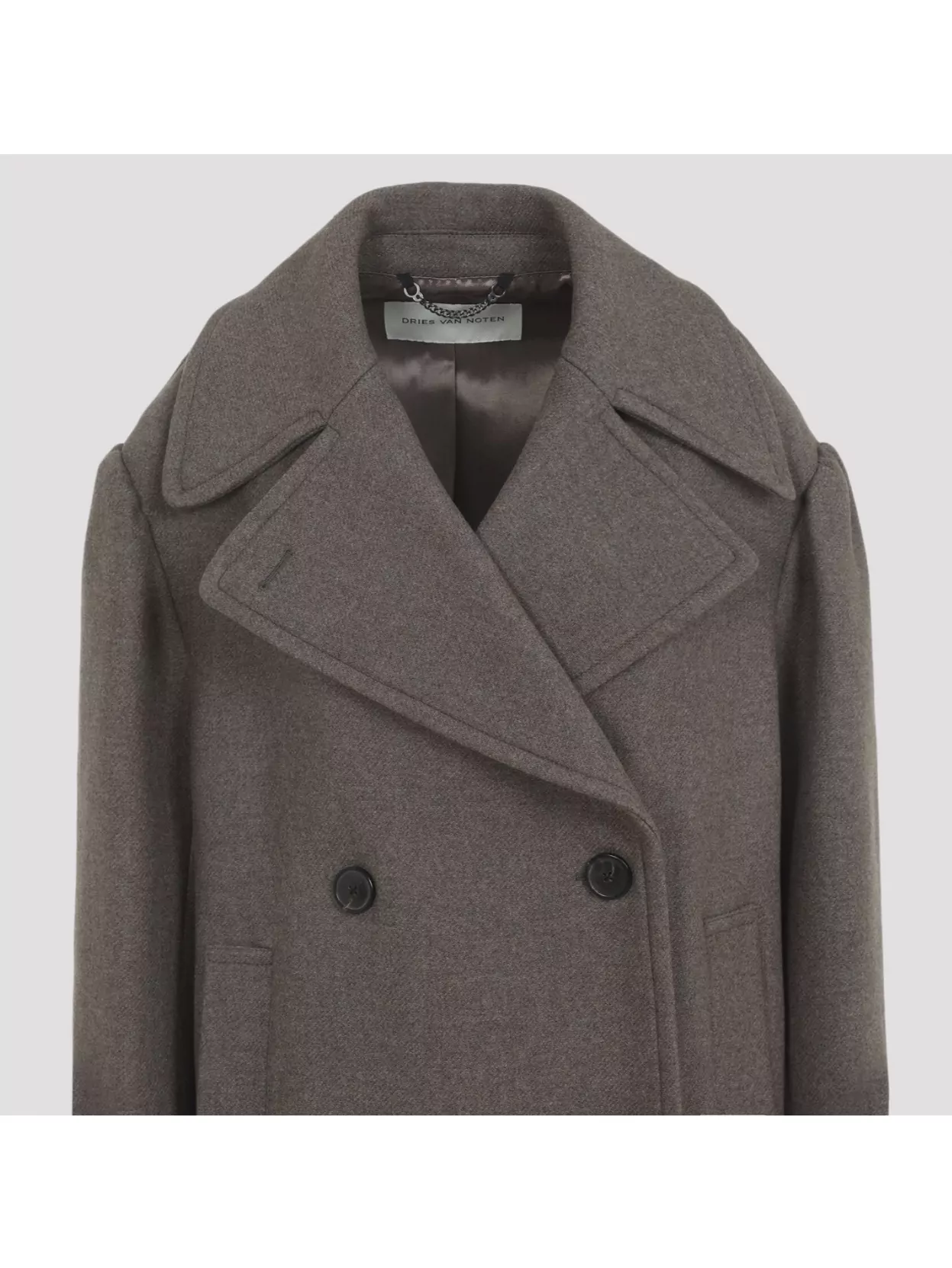 Dries Van Noten Raquel Coat Double-breasted Back Vent In Gray