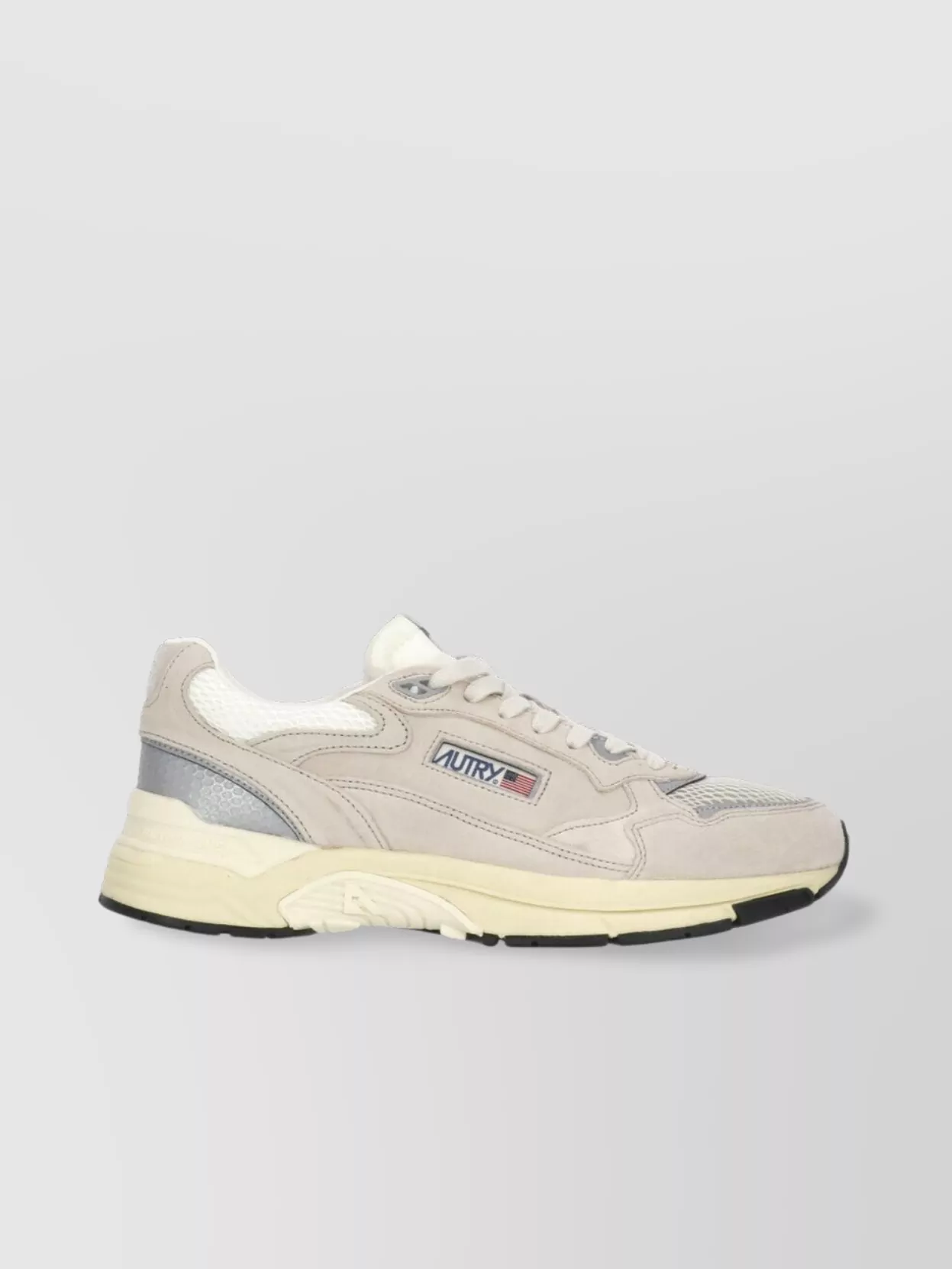 Autry Pebbled Leather Mesh Panel Sneakers