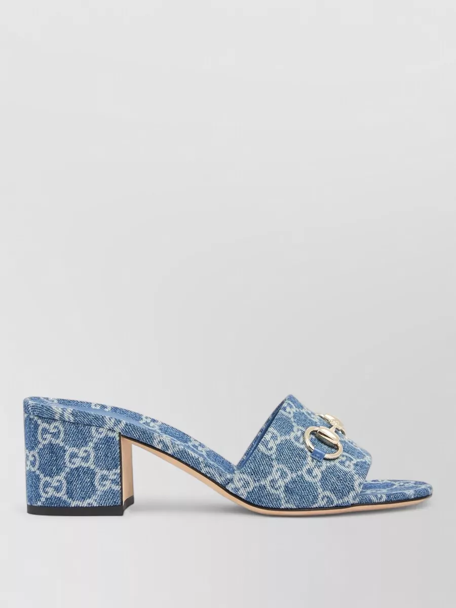 Gucci Denim Medium-Heel Mules