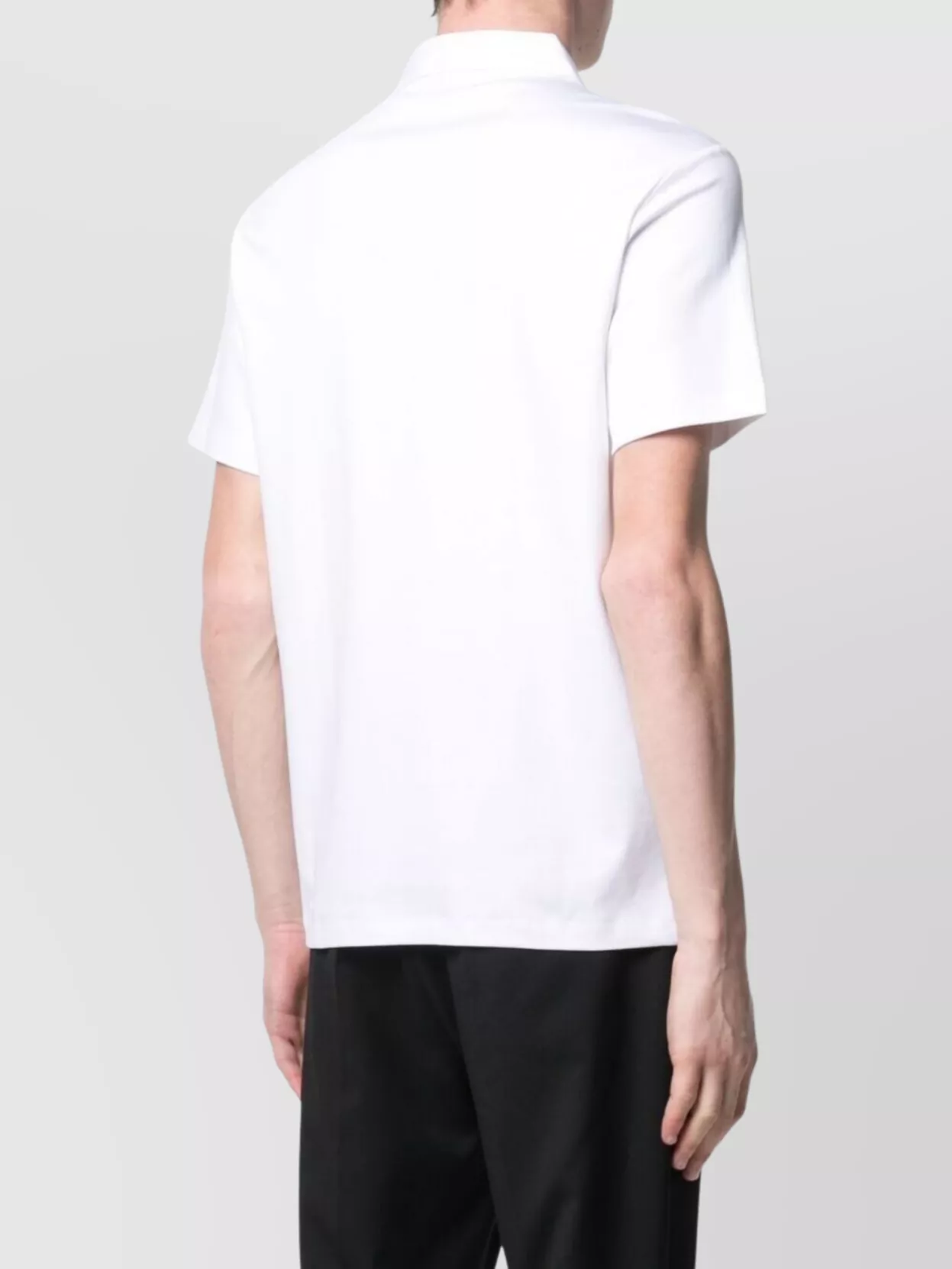 Michael Kors Collar Short Sleeve Polo Shirt In White