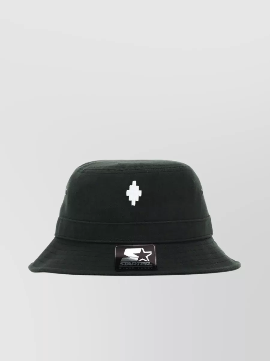 Shop Marcelo Burlon County Of Milan Acrylic Blend Baseball Cap With Wide Brim In Black