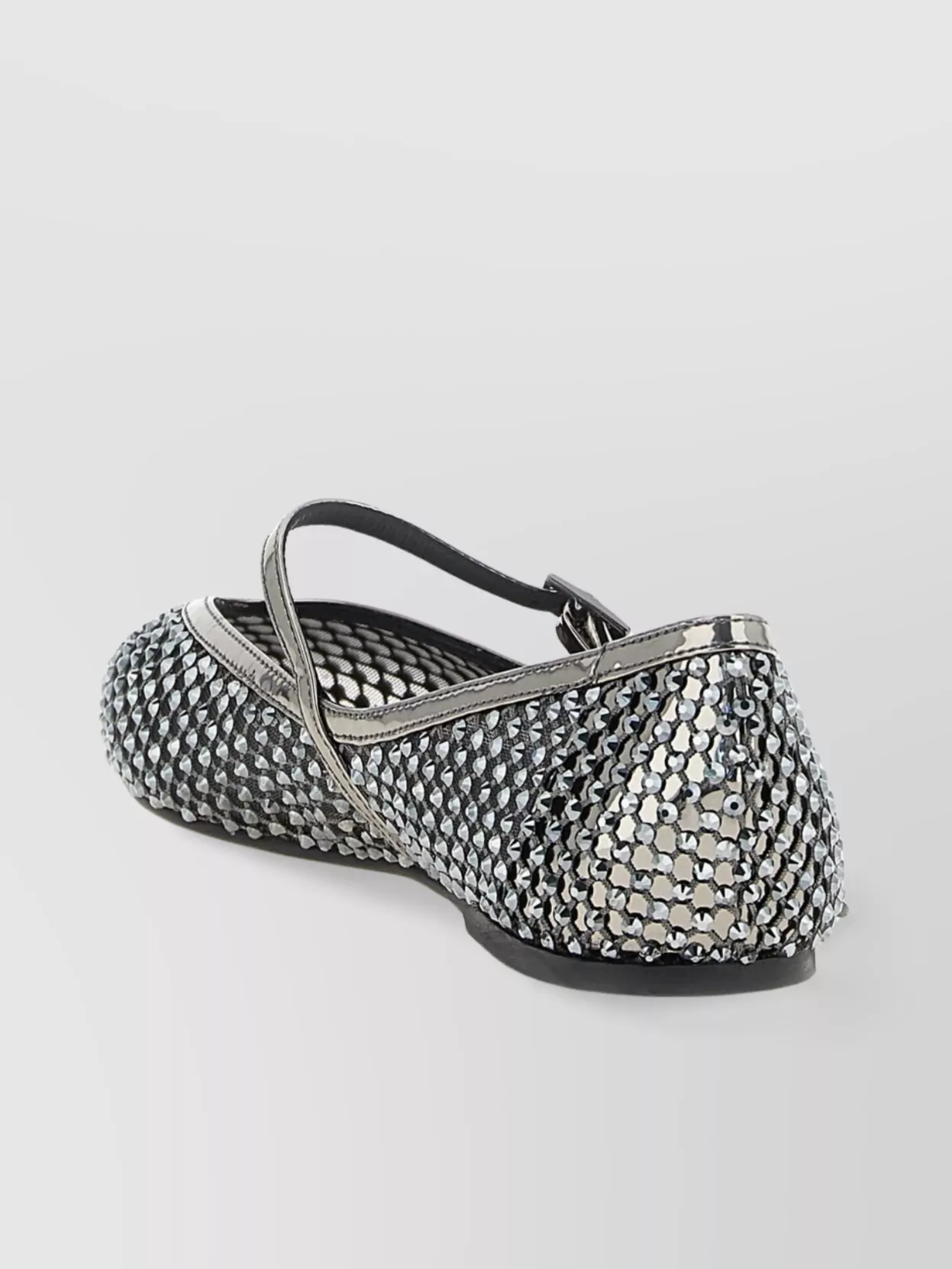 Le Silla Embellished Pointed Toe Ballet Flats With Textured Surface