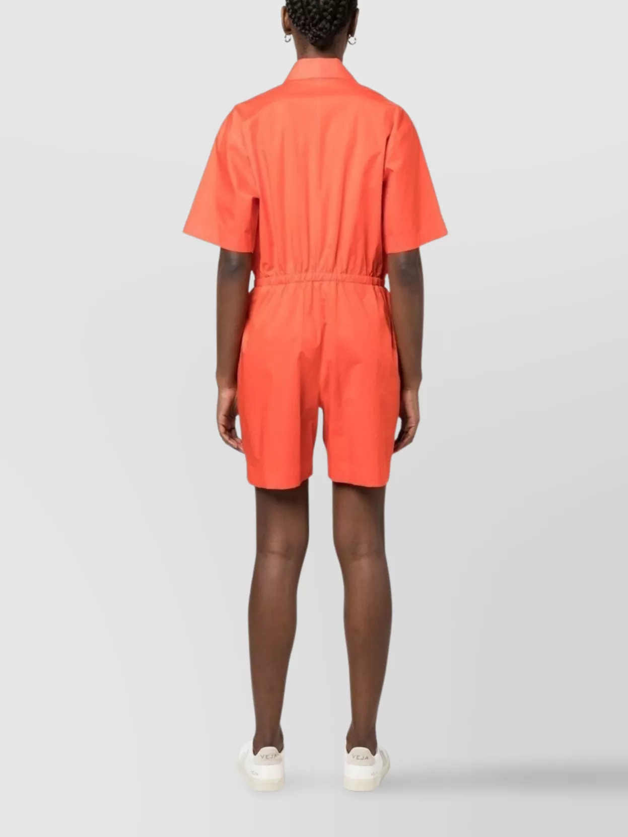 Paul Smith Short Sleeve Cotton Playsuit With Drawstring Waist