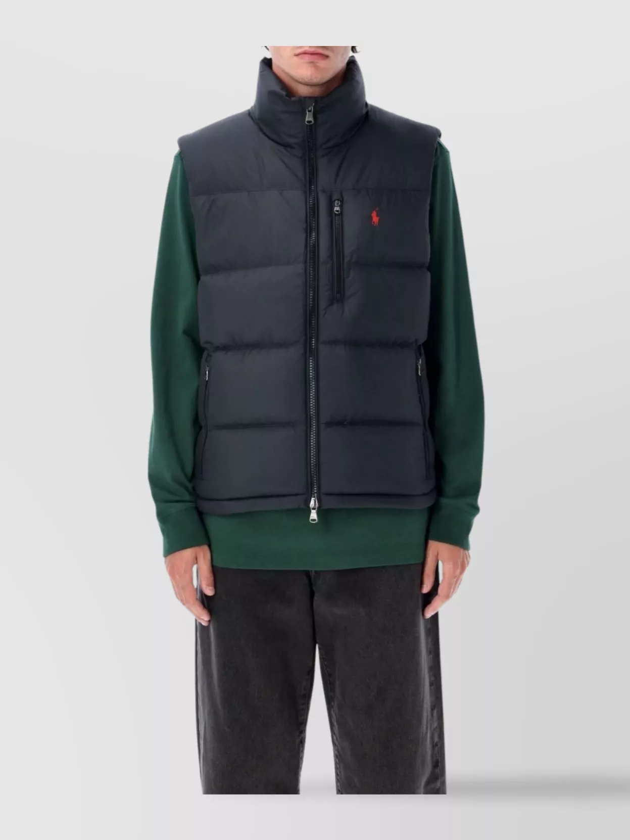 Polo Ralph Lauren Mens Annual Core Padded Regular-fit Recycled-polyester-down Gilet Polo Black In Blue