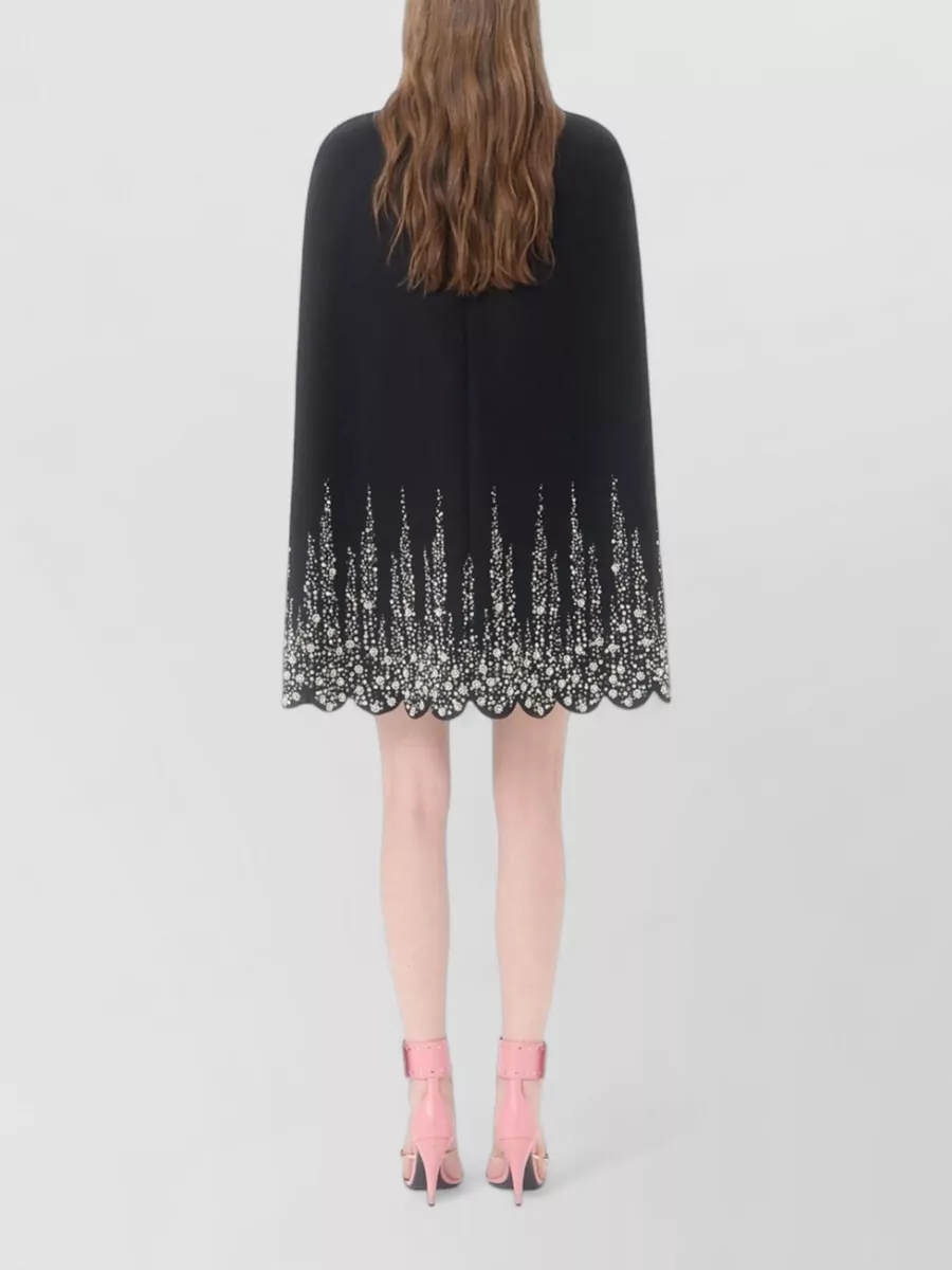 Valentino Garavani Crystal-Embellished Wool Cashmere Cape