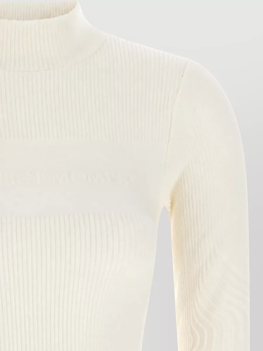Perfect Moment Ribbed High Neck Thermal Jersey Top