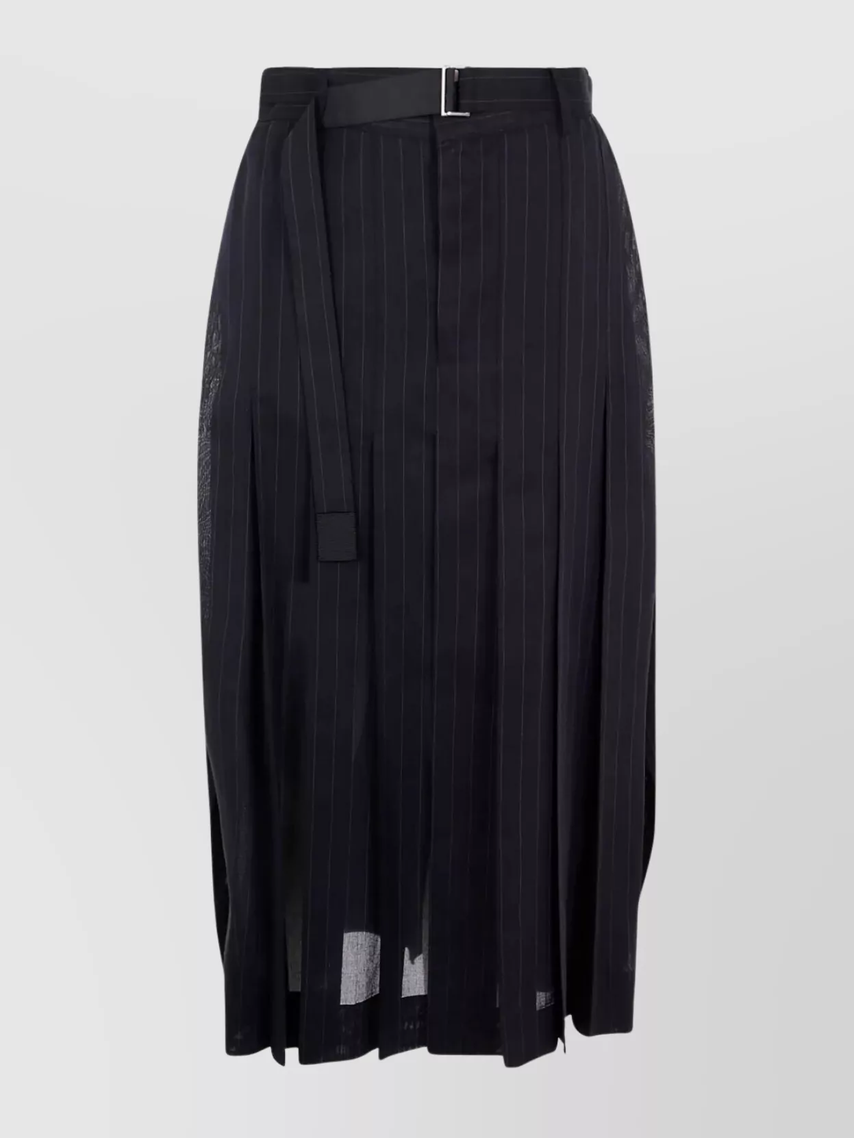 Sacai Twisted Voile Pleated Skirt Slits