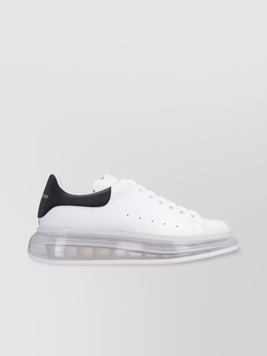 Shop Alexander Mcqueen Oversized Calf Leather Sneakers In White