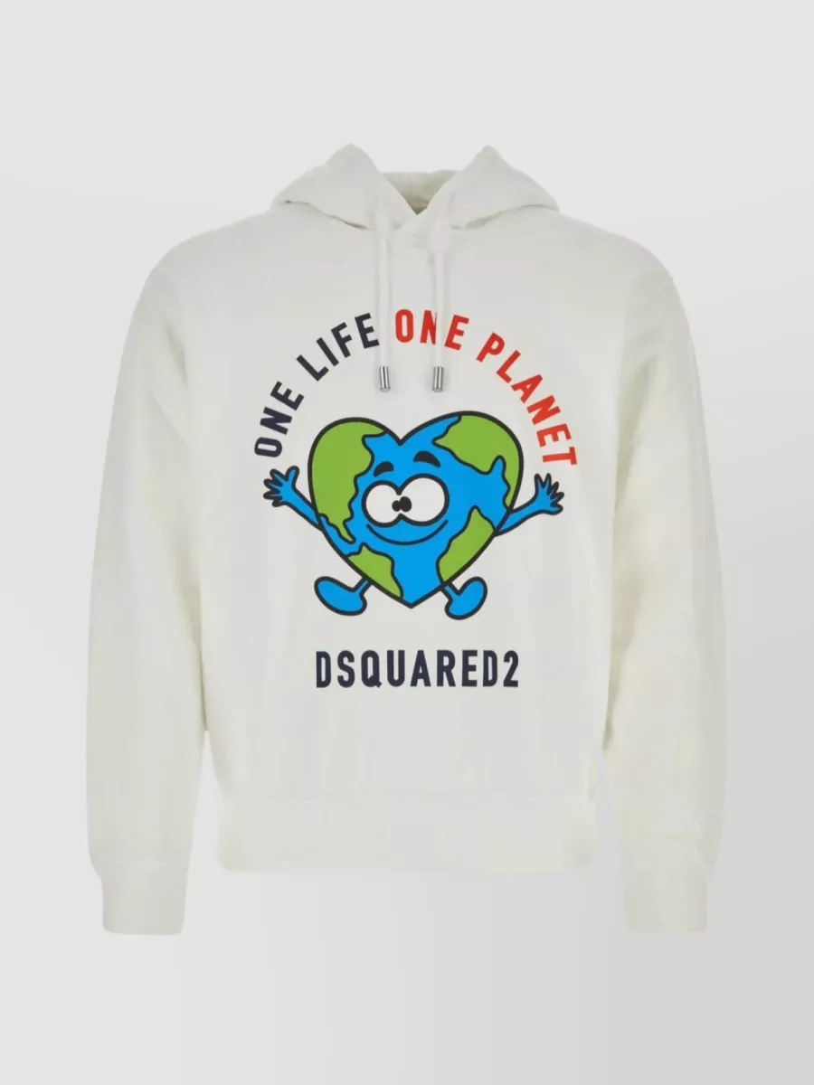Shop Dsquared2 Cotton Life Hooded Sweatshirt In Grey