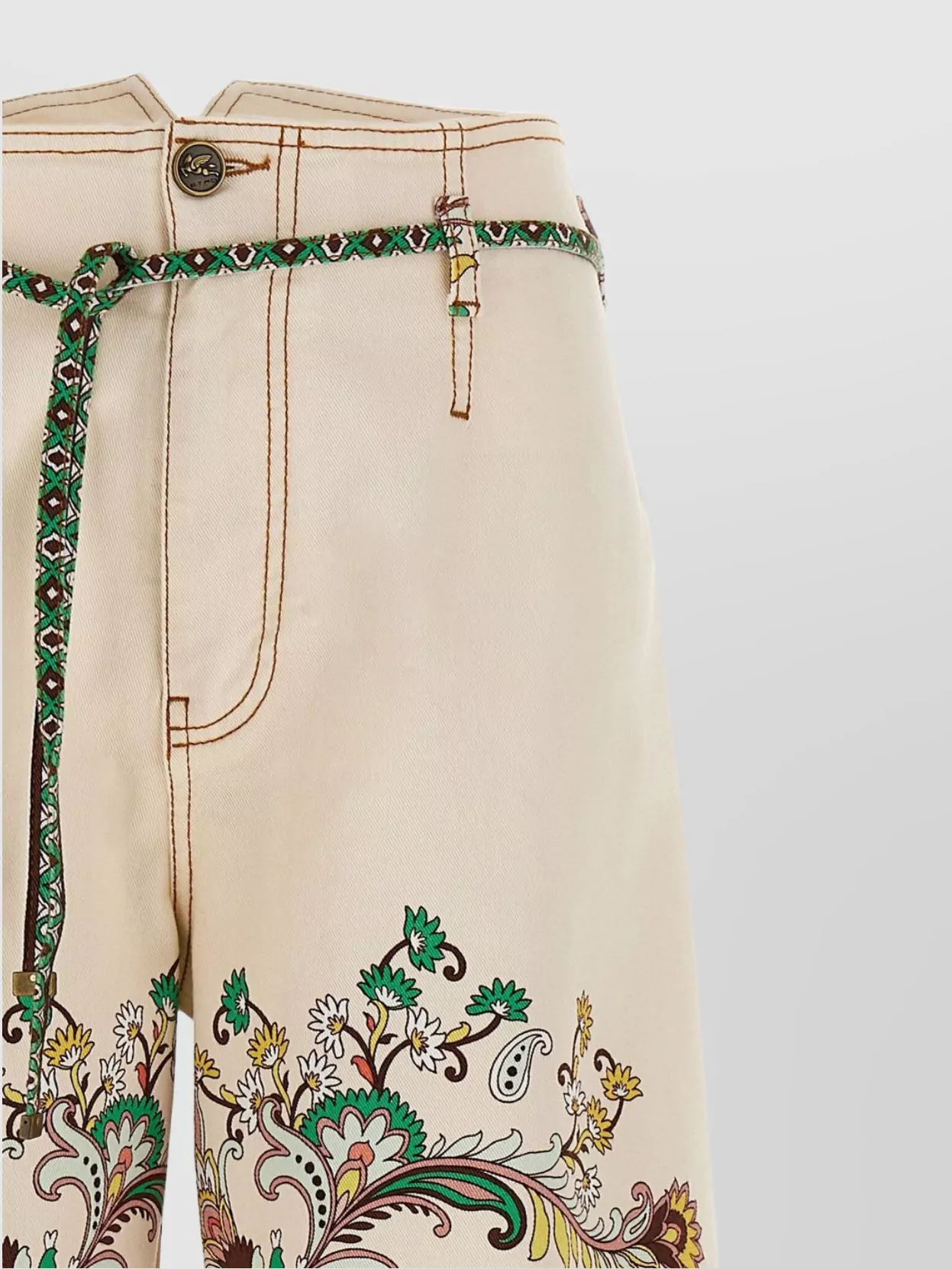 Etro Wide-leg Jeans With Intricate Floral Pattern