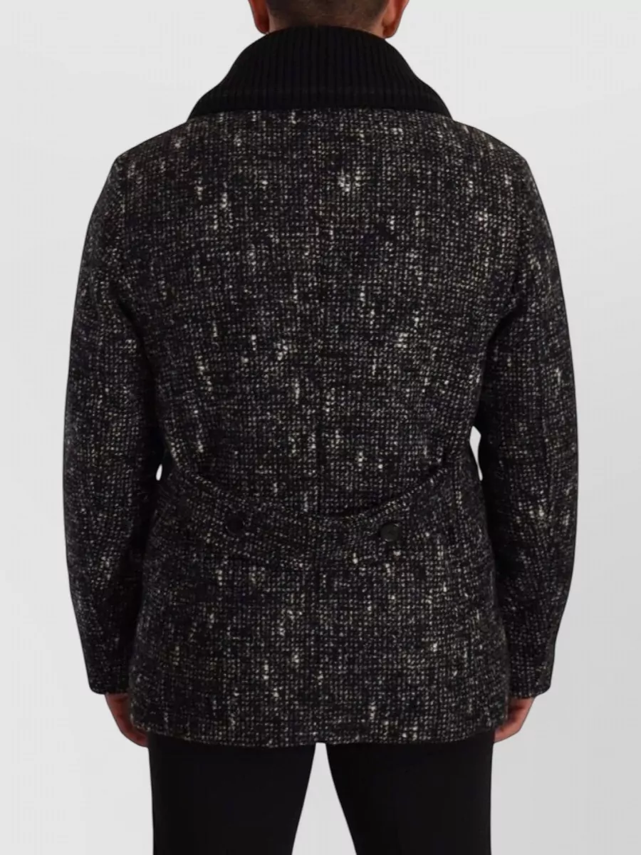 Dolce&Gabbana Wool Alpaca Speckled Double-Breasted Peacoat