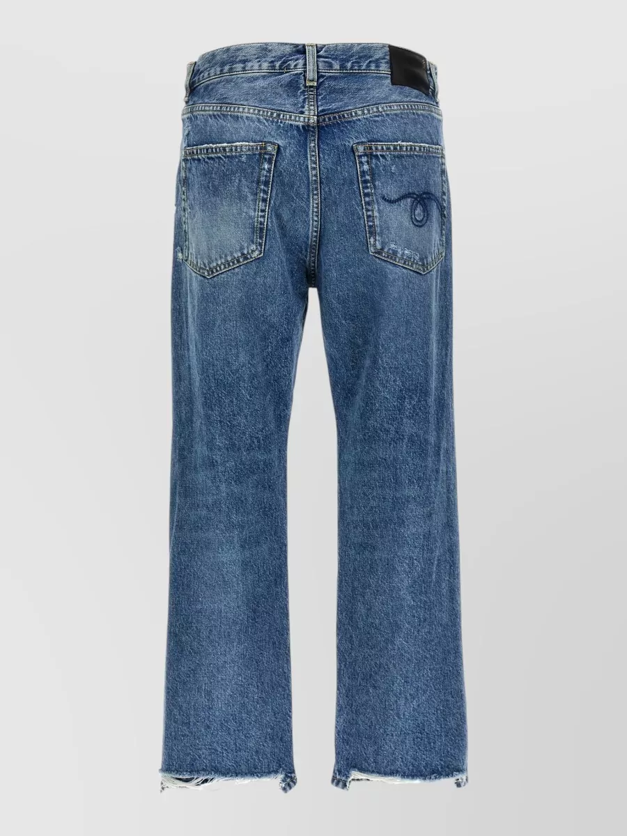R13 Distressed Straight-Leg Boyfriend Jeans