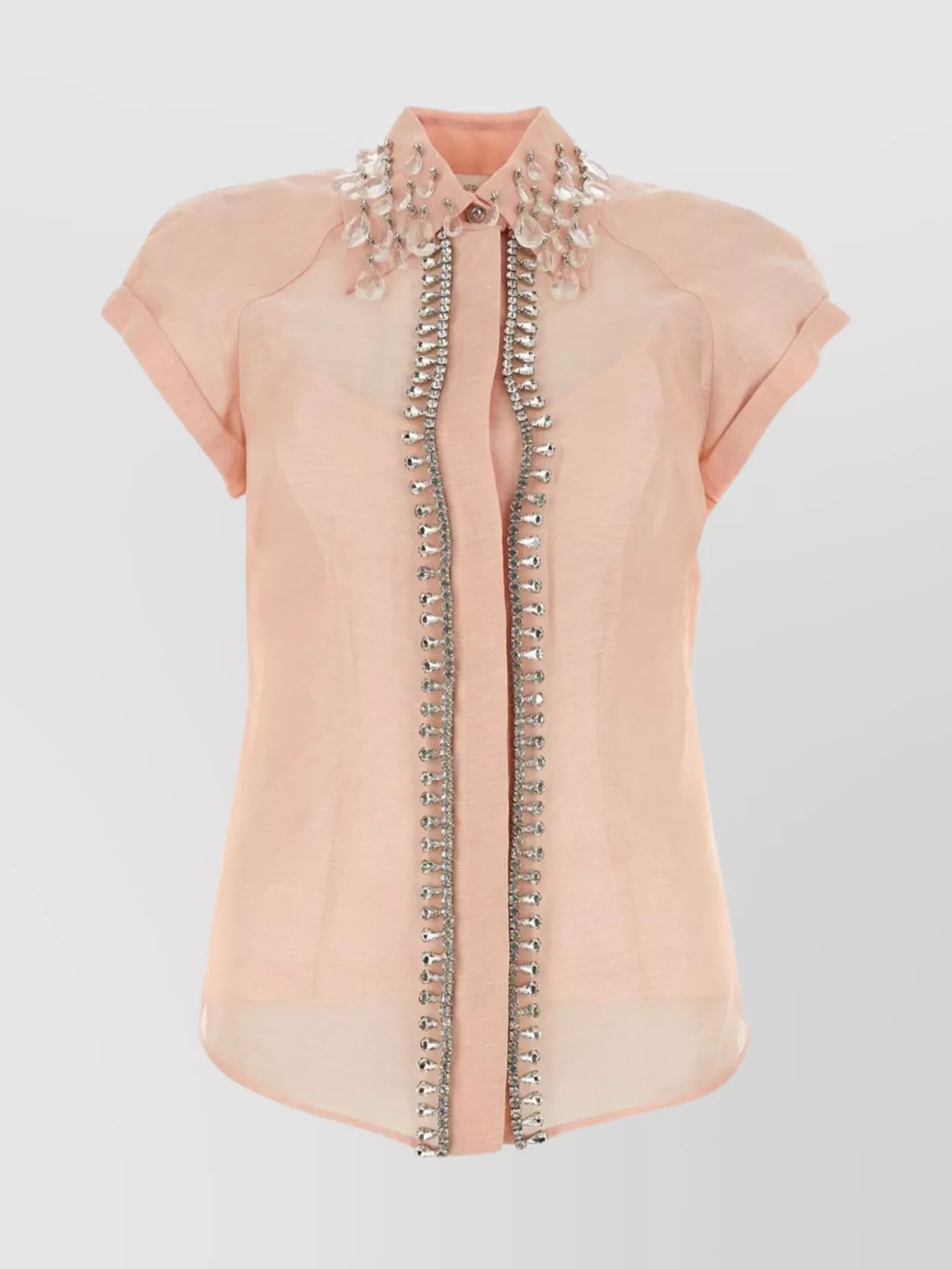 Shop Zimmermann Linen Blend Jewel Shirt