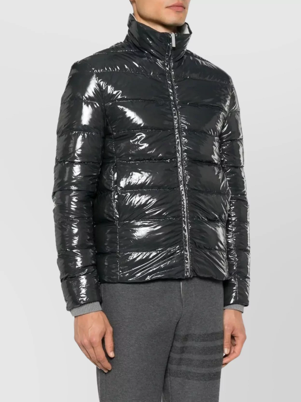 Thom Browne Reversible Padded Zip-Up Jacket With High Neck