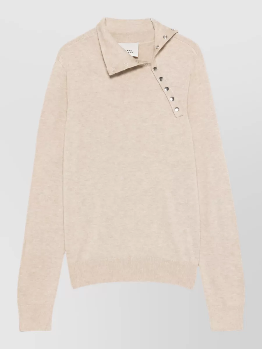 Isabel Marant fine-knit asymmetric high-neck long-sleeve sweater