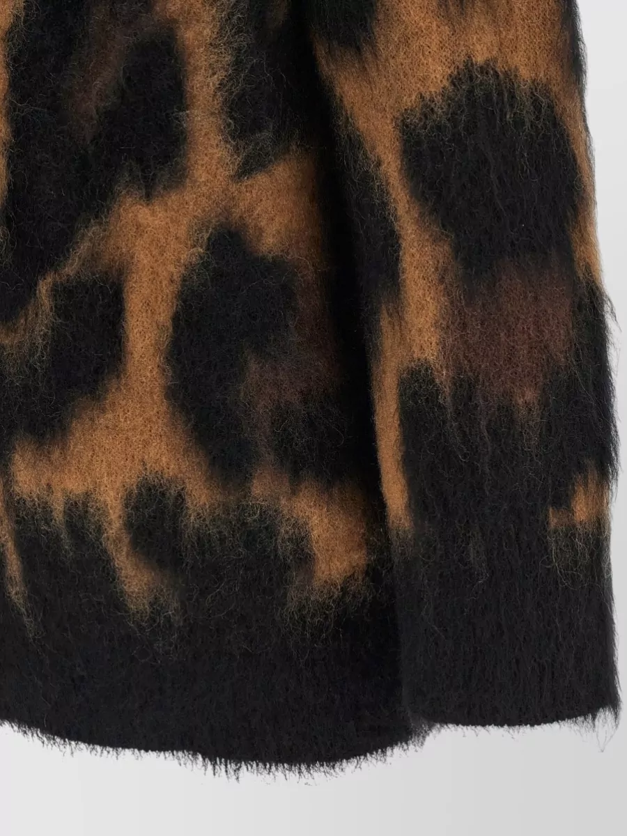 Sacai Wool Leopard-Print Double-Breasted Cardigan