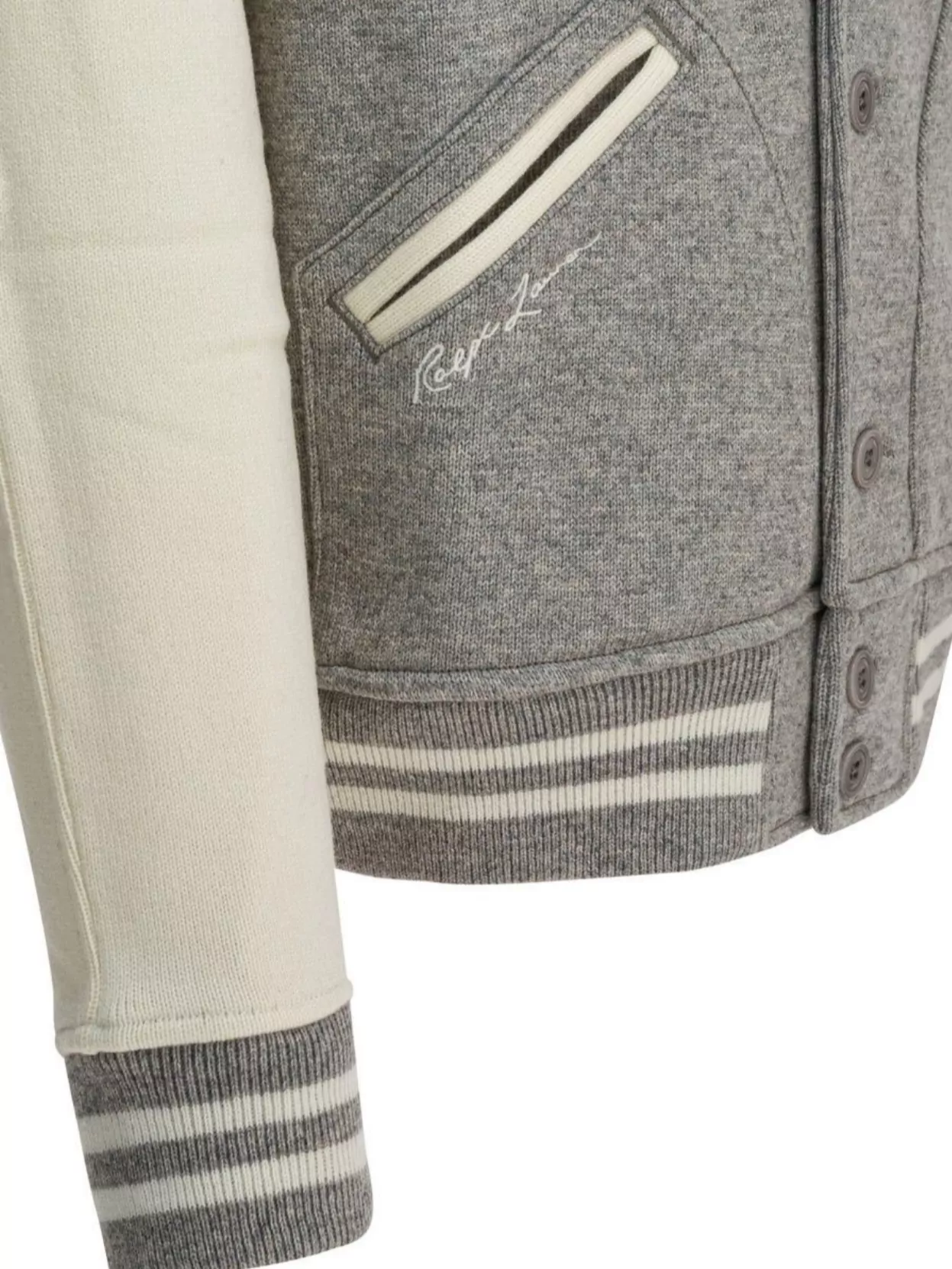Polo Ralph Lauren Stylish Knit Jacket Contrast Sleeves