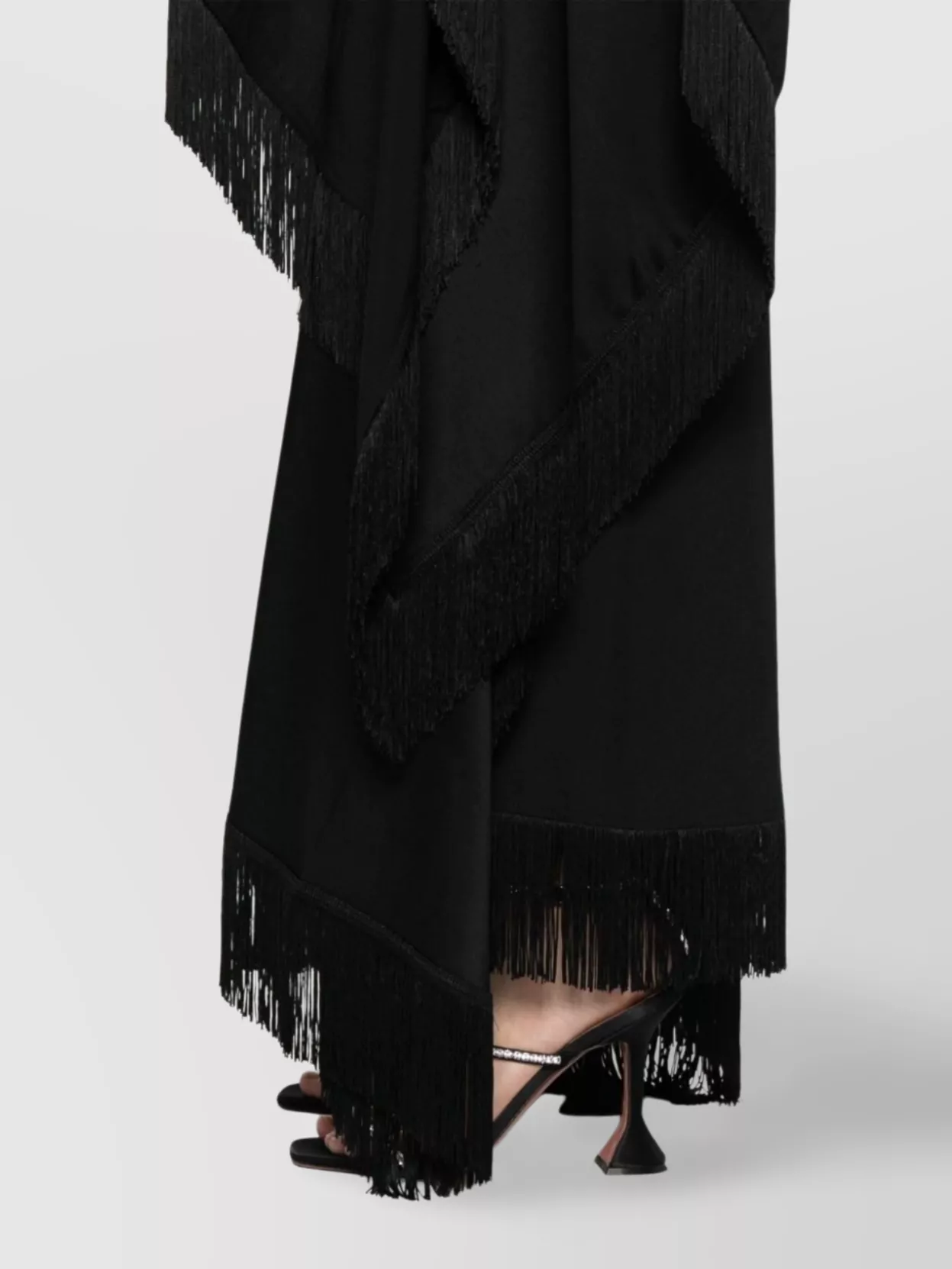 Taller Marmo Draped Sleeves Kaftan Fringe Detailing