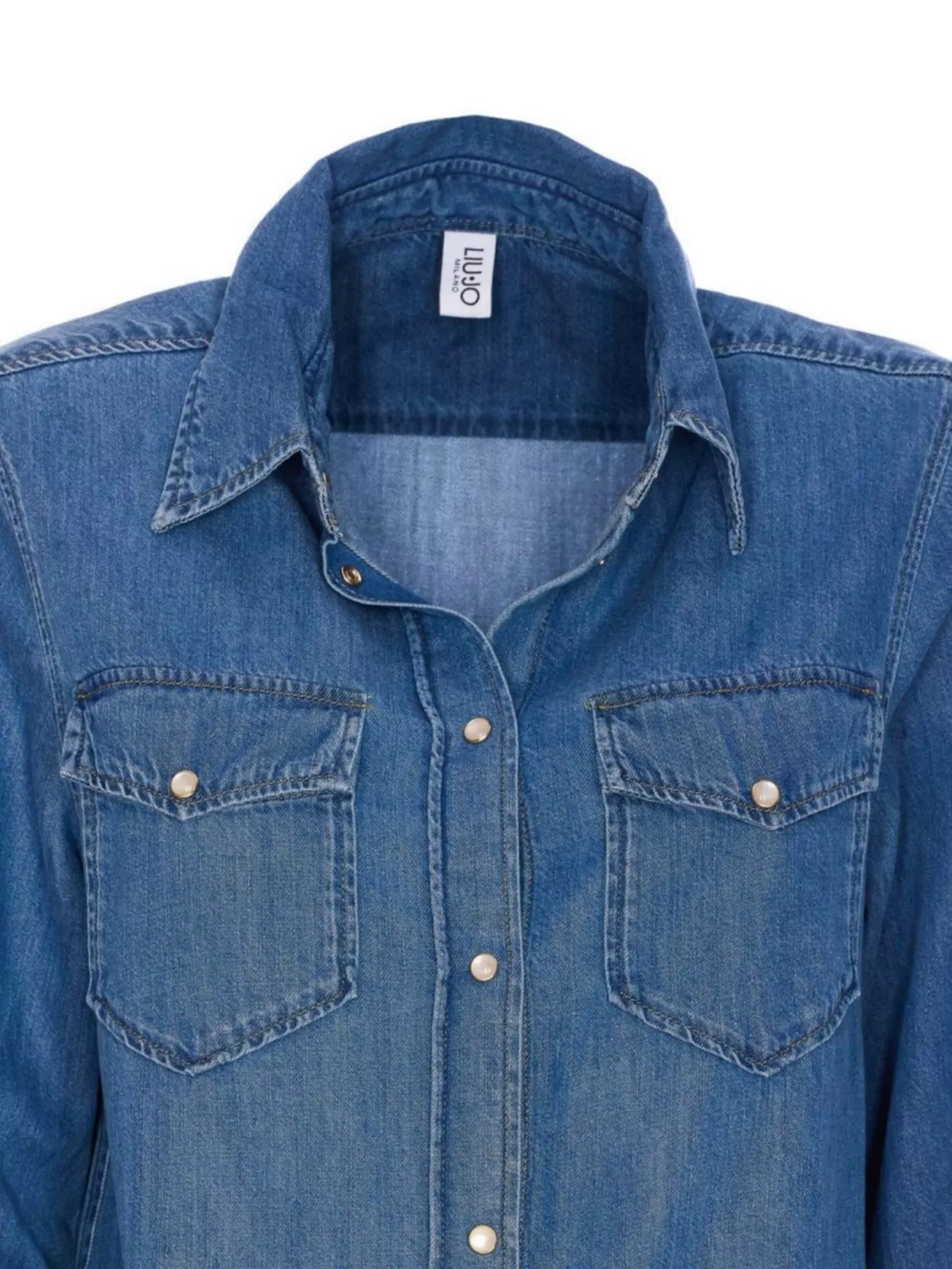 Liu •jo Liu Jo Classic Denim Jacket With Vintage Faded Finish