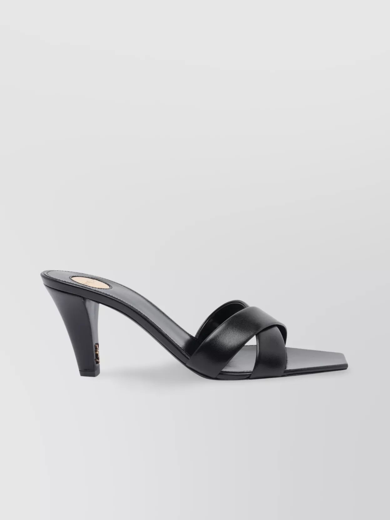 SAINT LAURENT JILL MULES WITH SQUARE TOE AND CROSS STRAP DESIGN 