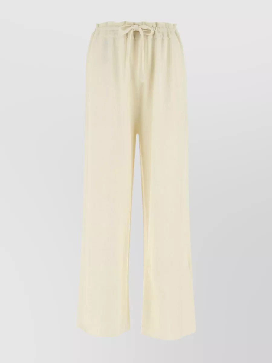 Shop Jil Sander Textured Wide-leg Cashmere Trousers In Cream