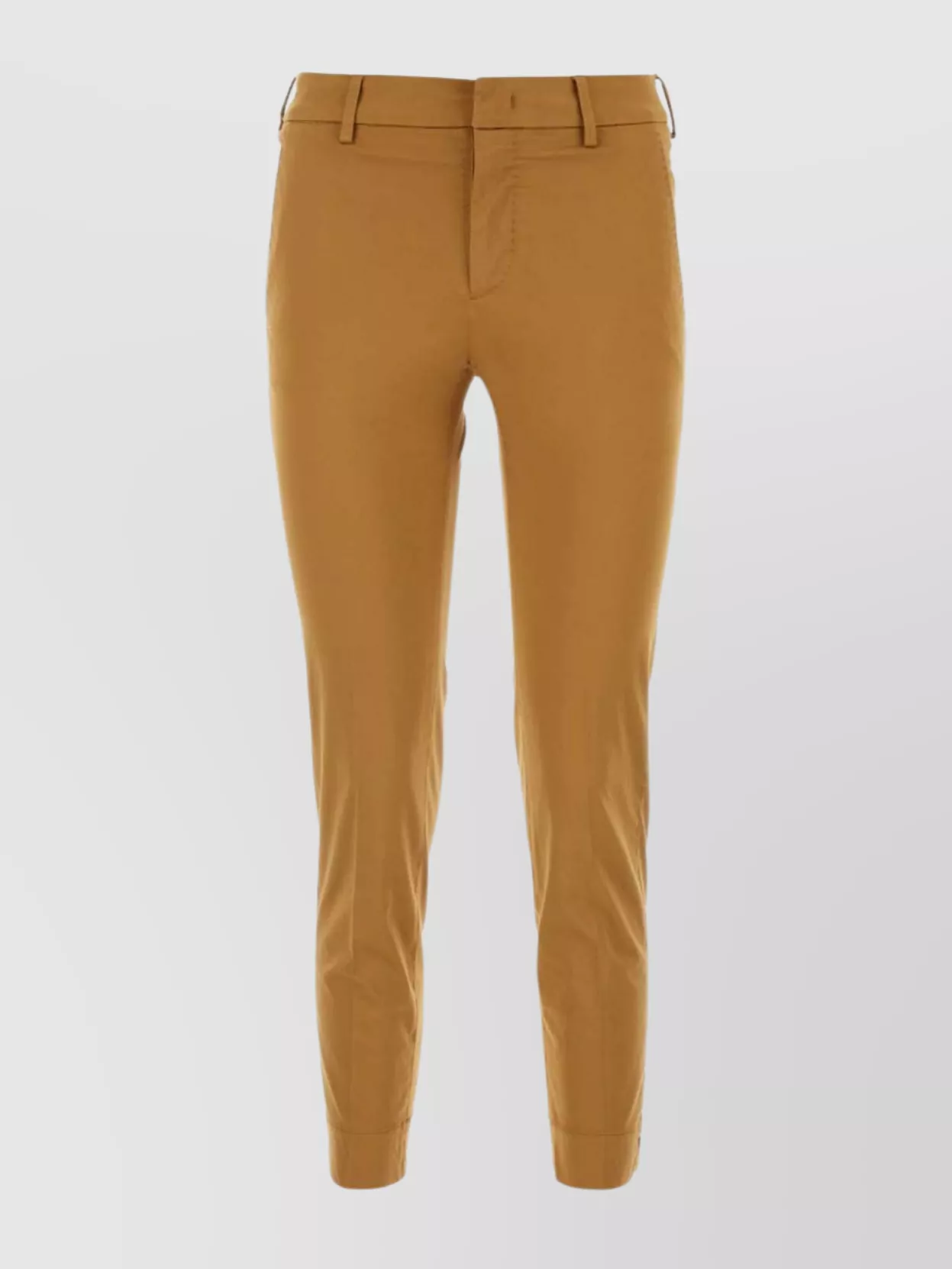 Shop Pt Torino Slim Fit Cropped Length Trousers With Belt Loops