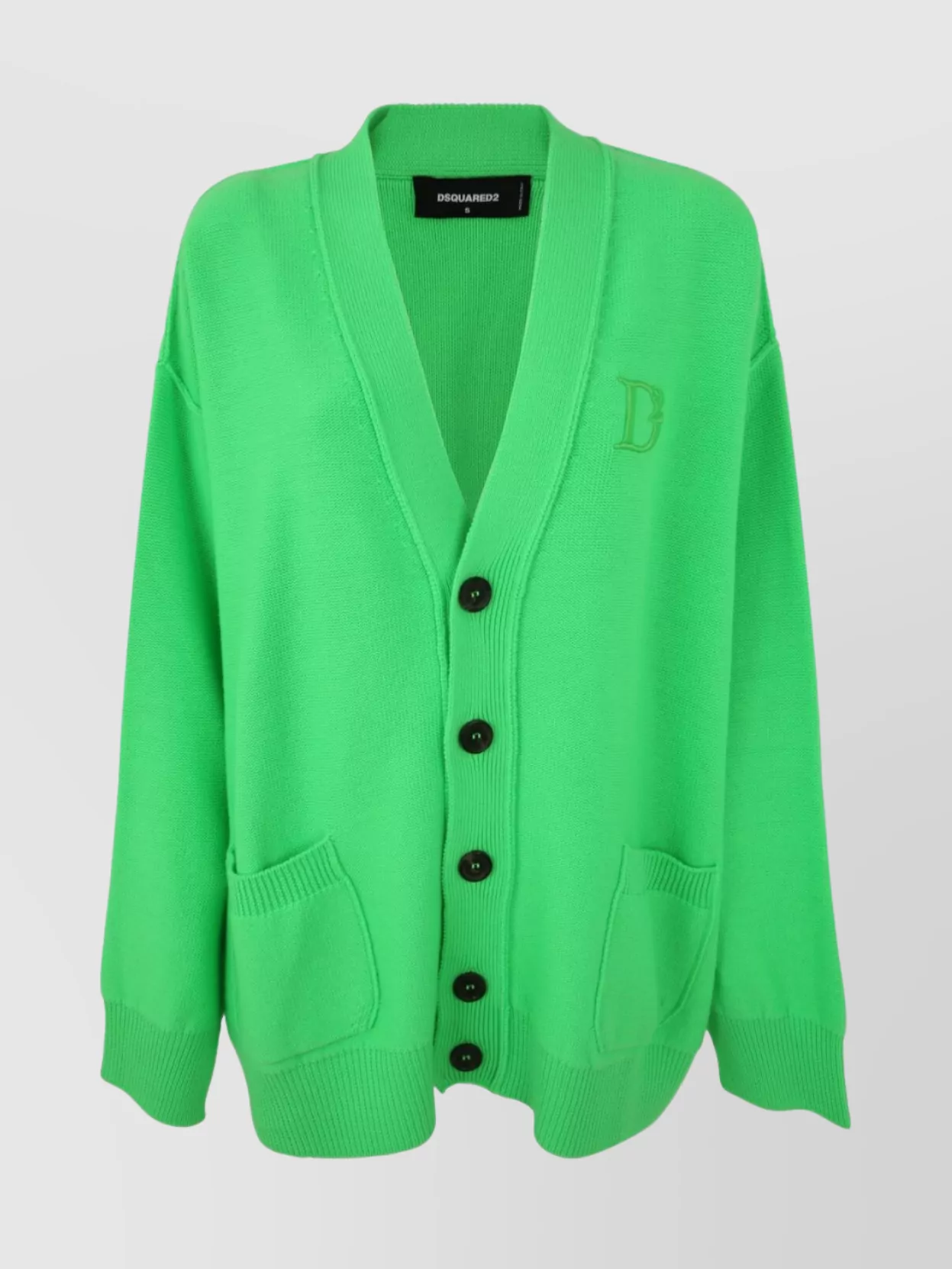 Dsquared2 Statement Knit Cardigan Featuring Pockets In Green