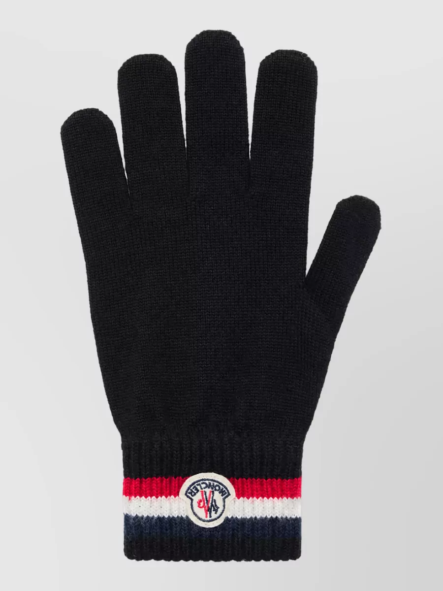 Moncler Tricolor Wool Gloves