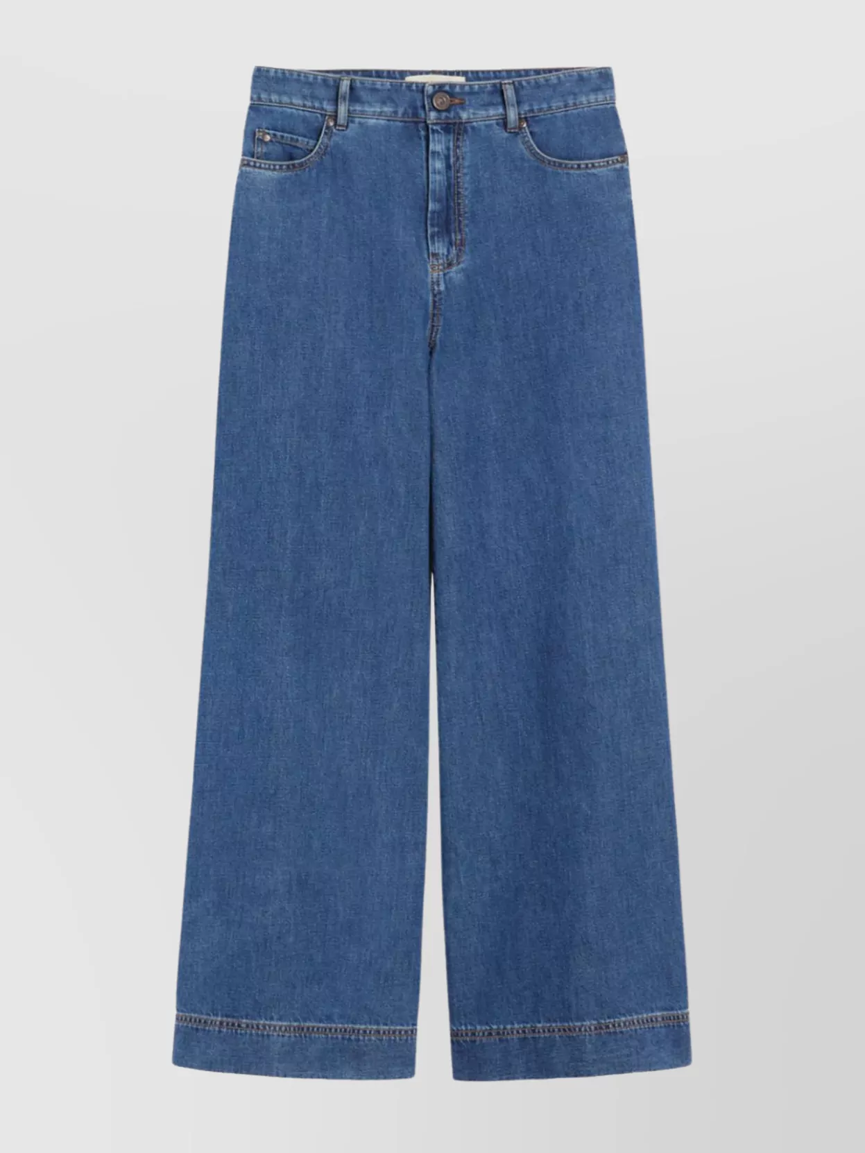 Weekend Max Mara Wide-leg Organic Denim Trousers With Nano Bubble Technology In Blue