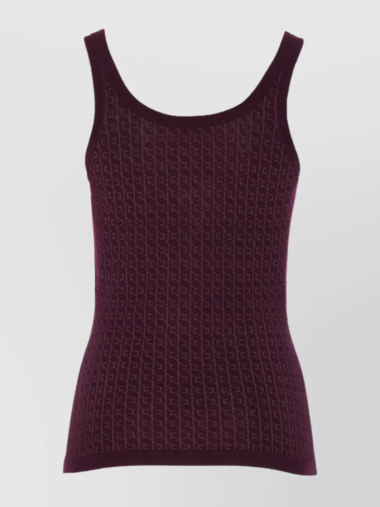 Elisabetta Franchi Sleeveless Scoop Neck Fitted Silhouette Patterned Top