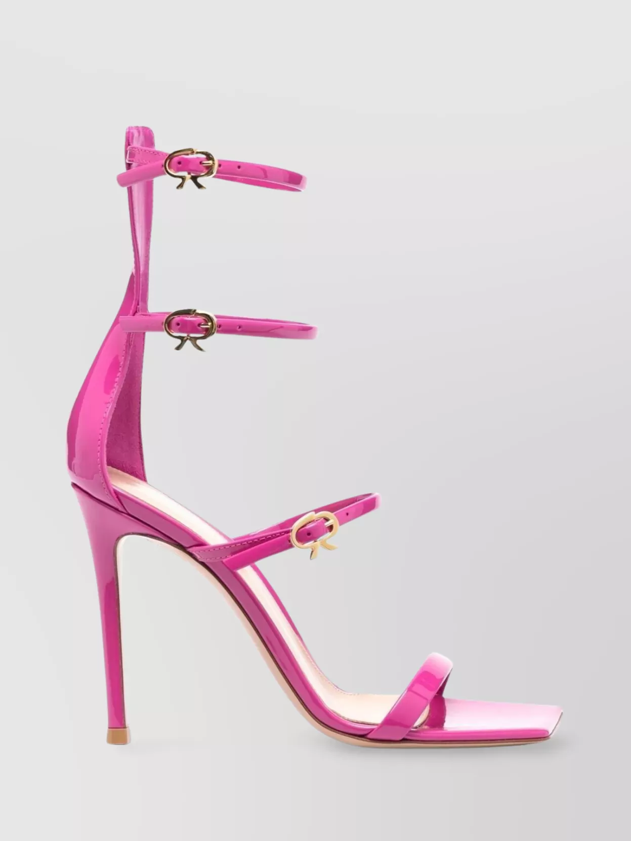 Gianvito Rossi Ribbon Uptown Patent High Heel Sandals