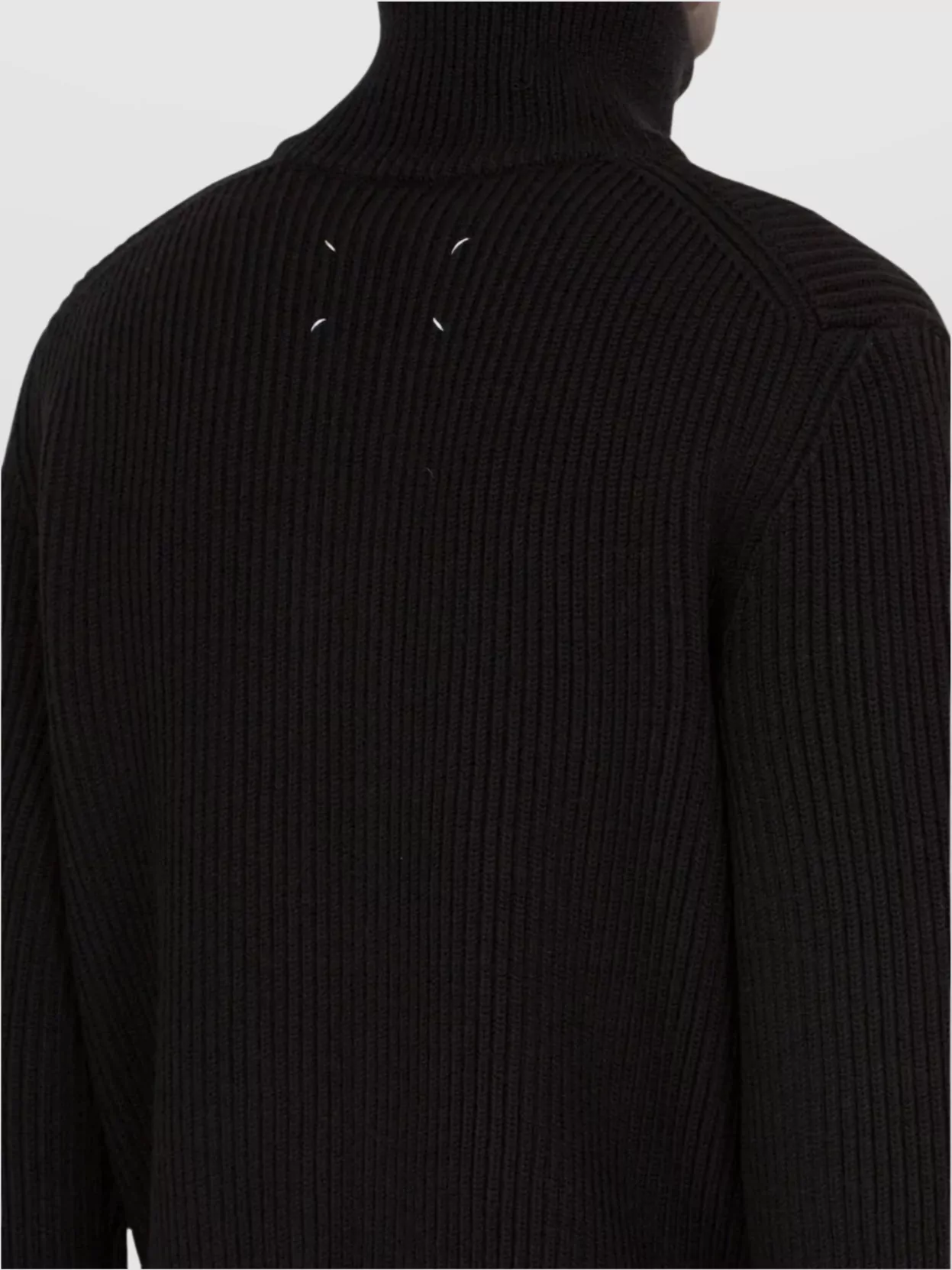Maison Margiela High Neck Long Sleeve Virgin Wool Cardigan
