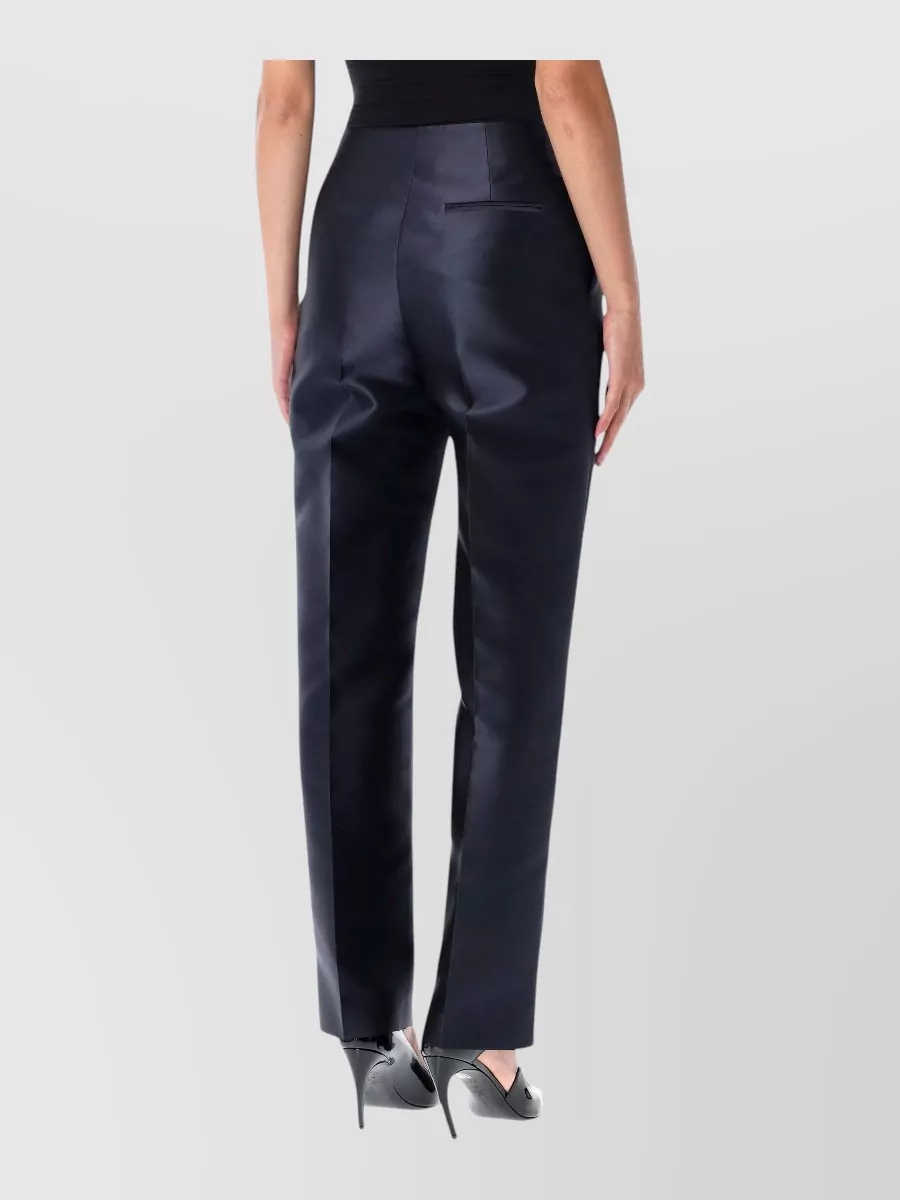Alberta Ferretti Silk High-Rise Straight-Leg Suit Trousers