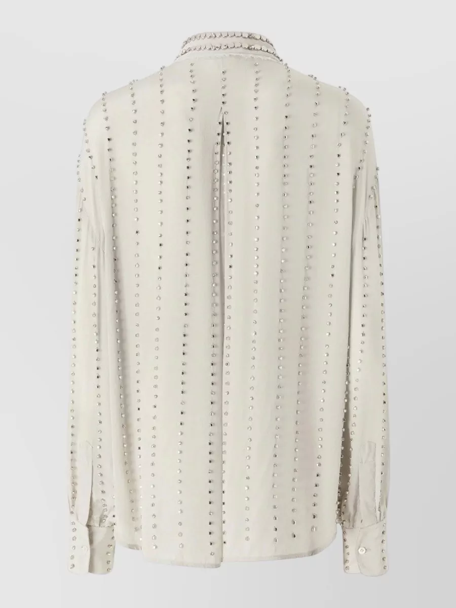 Pinko Embellished Pinstripe Long-Sleeve Shirt
