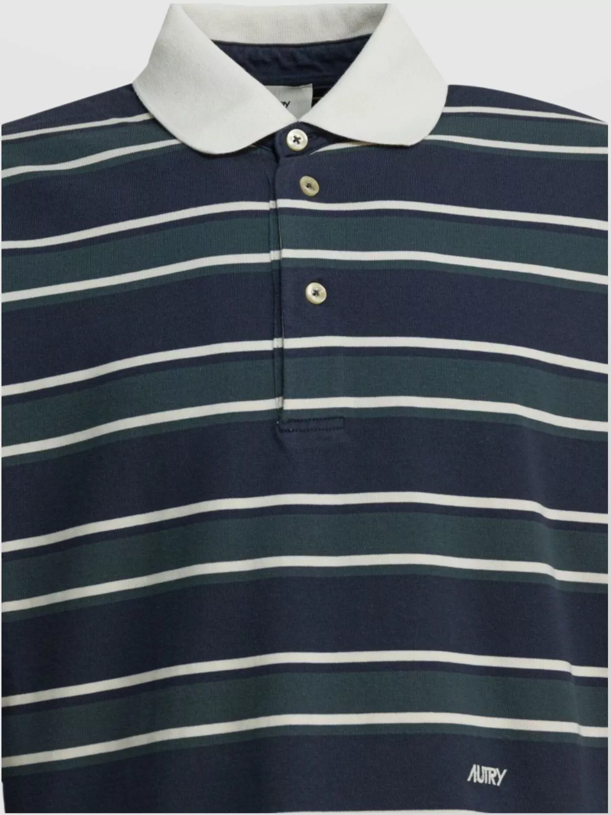 Autry Striped Polo Shirt Ribbed Cuffs