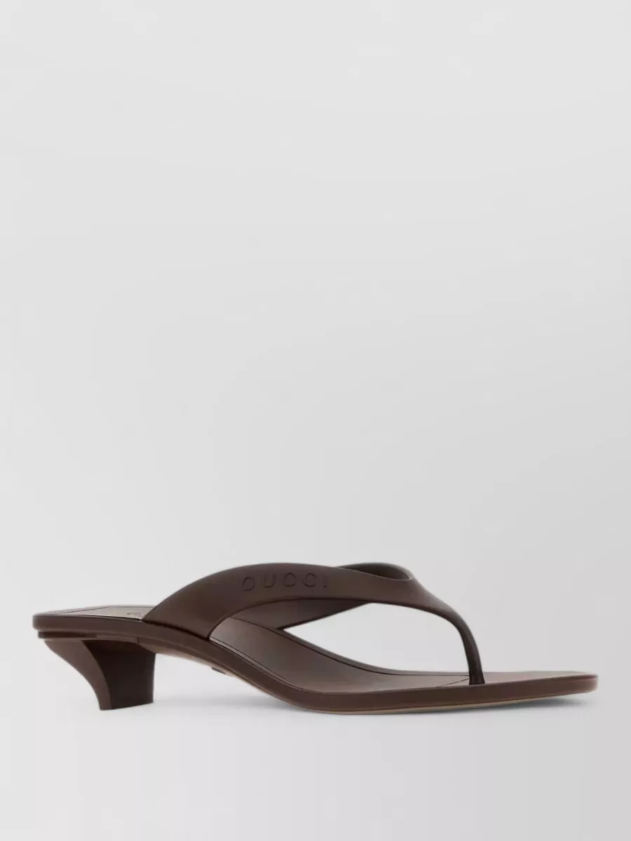 Gucci rubber vittoria kitten heel thong sandals