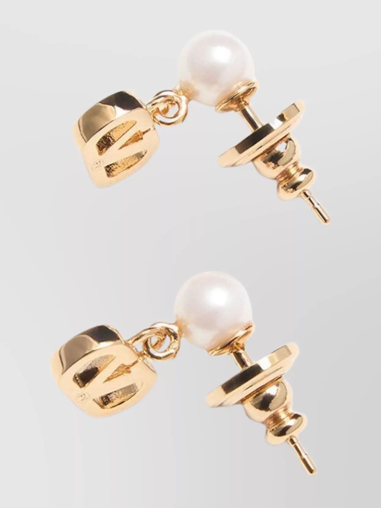 Valentino Garavani Logo Pearl Resin Earrings