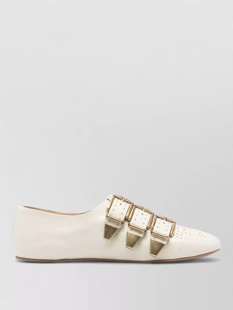 Chloé Ballerina Shoes Flat Sole Square Toe Studs