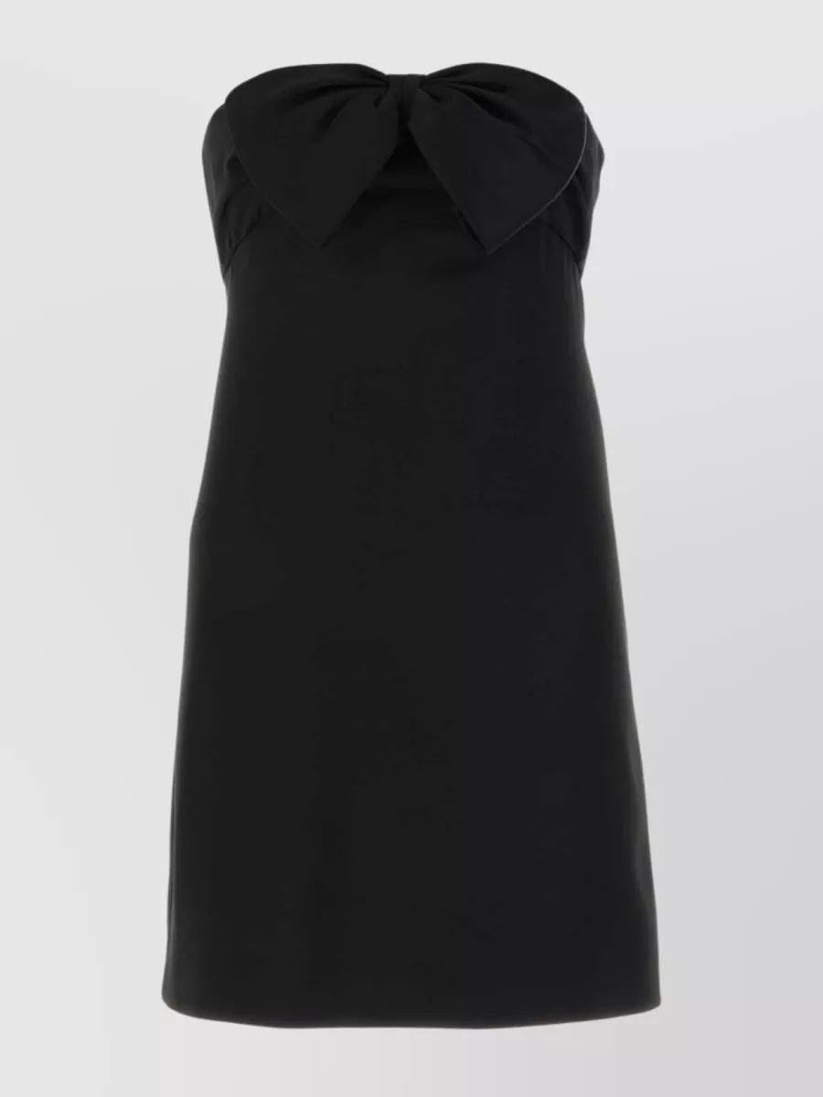Shop Saint Laurent Satin Noir Mini Robe In Black