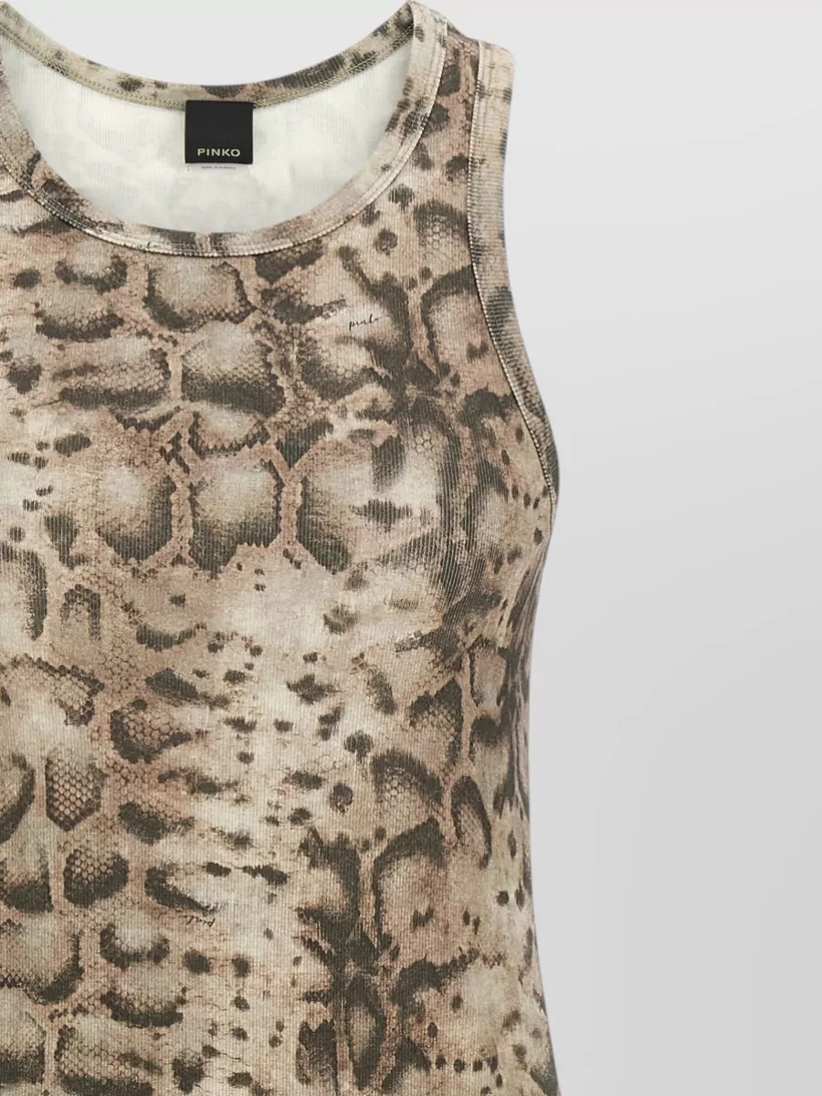 Pinko Python-Print Sleeveless Midi Dress