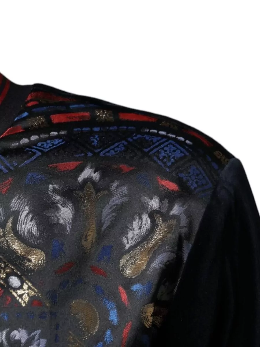 Dolce&Gabbana Velvet Jacquard Crew Neck Sweatshirt