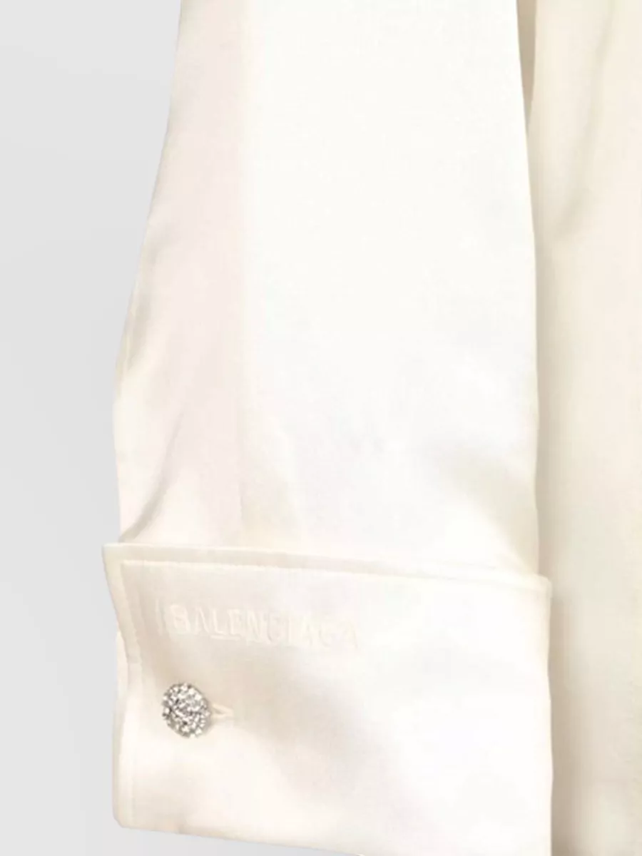 Balenciaga Wrap Shirt Longline Waist Tie Satin